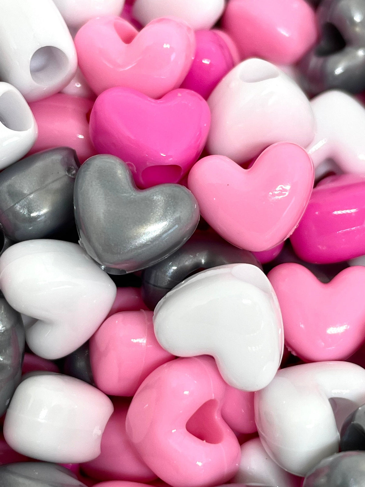 Heart Pony Bead Mix, Heart Beads, Mixed Beads for Kandi, Heart