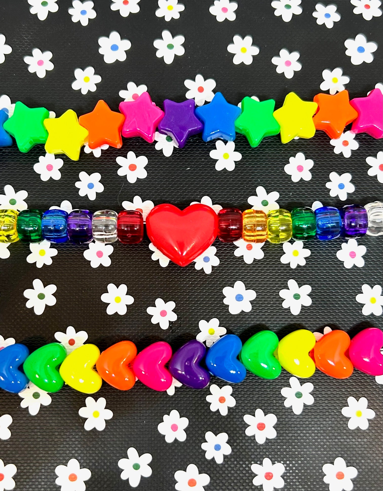 DIY Rainbow Kandi Bracelets: Using Barrel Beads in Heart, Star, and Barrel Shapes for Pride