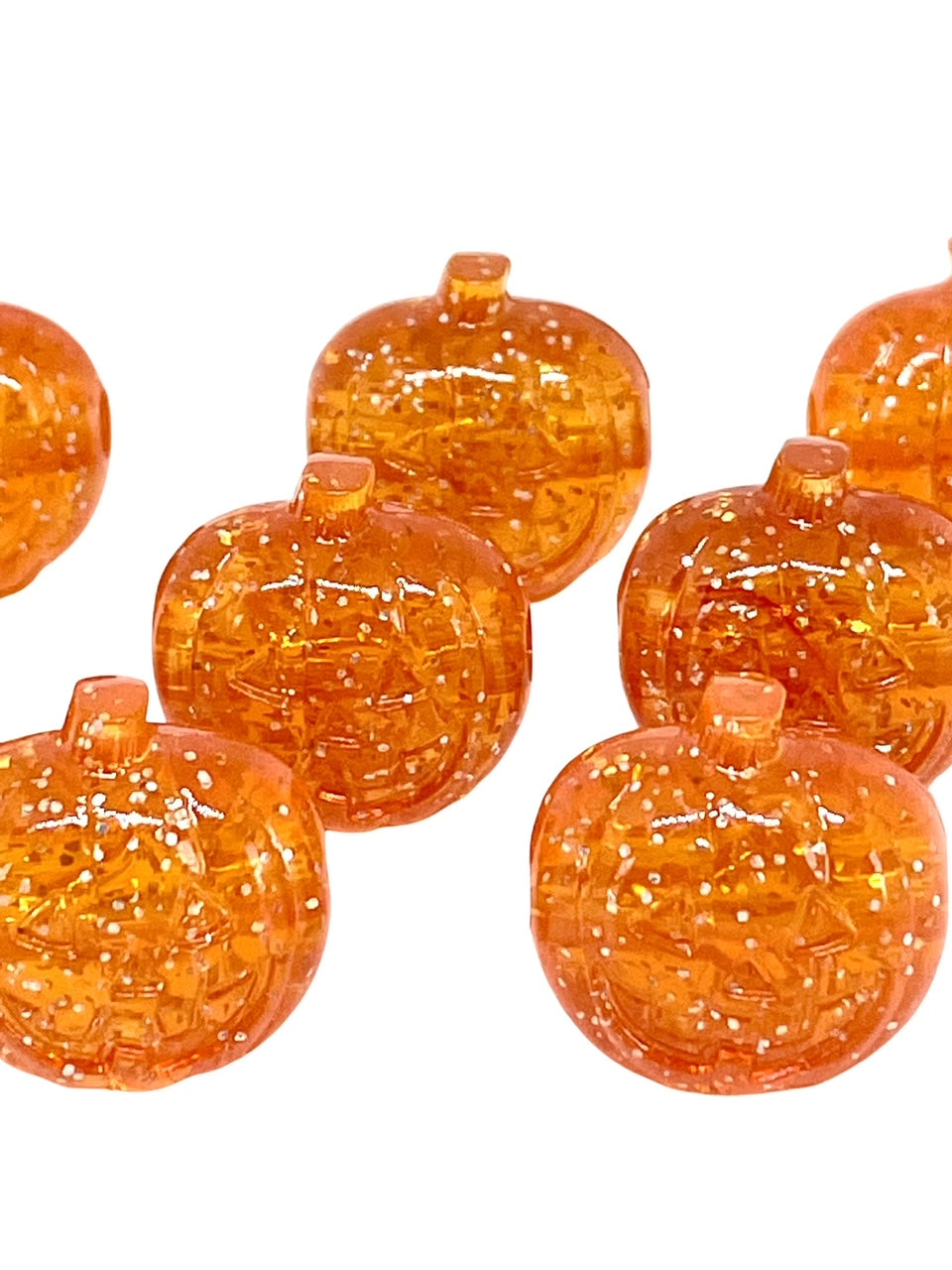 Glitter Pumpkin Beads, Orange Halloween Beads for Bracelet, Halloween Themed Beads, Orange Beads for Kids, Kids Beads, Halloween Crafts