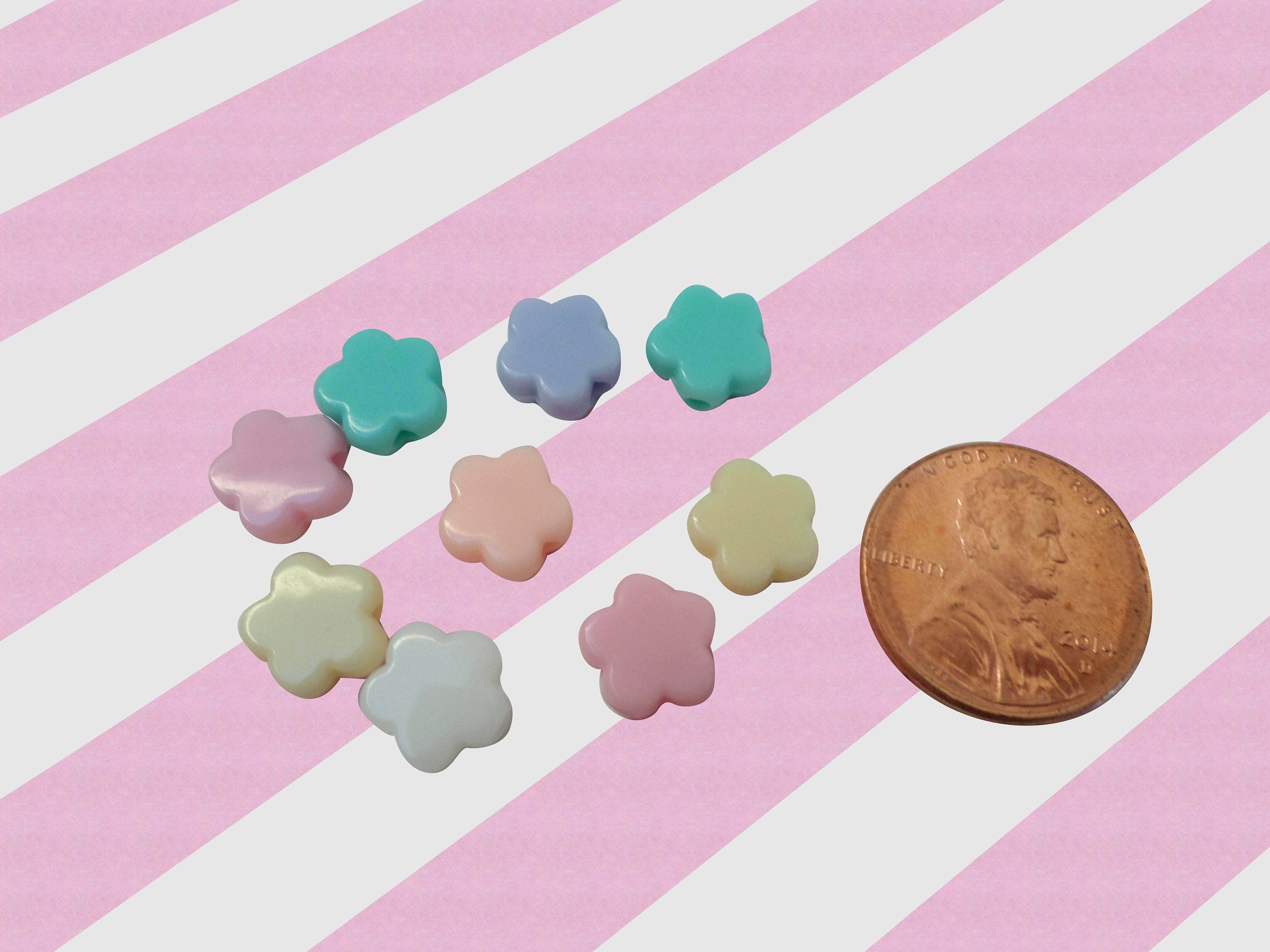 Beads 8mm Kawaii Beads, Pastel Flower Beads, Pastel Beads for Jewelry, Pastel Bead Necklace, Beads Choker, Bead Kits, Pastel Beads Set