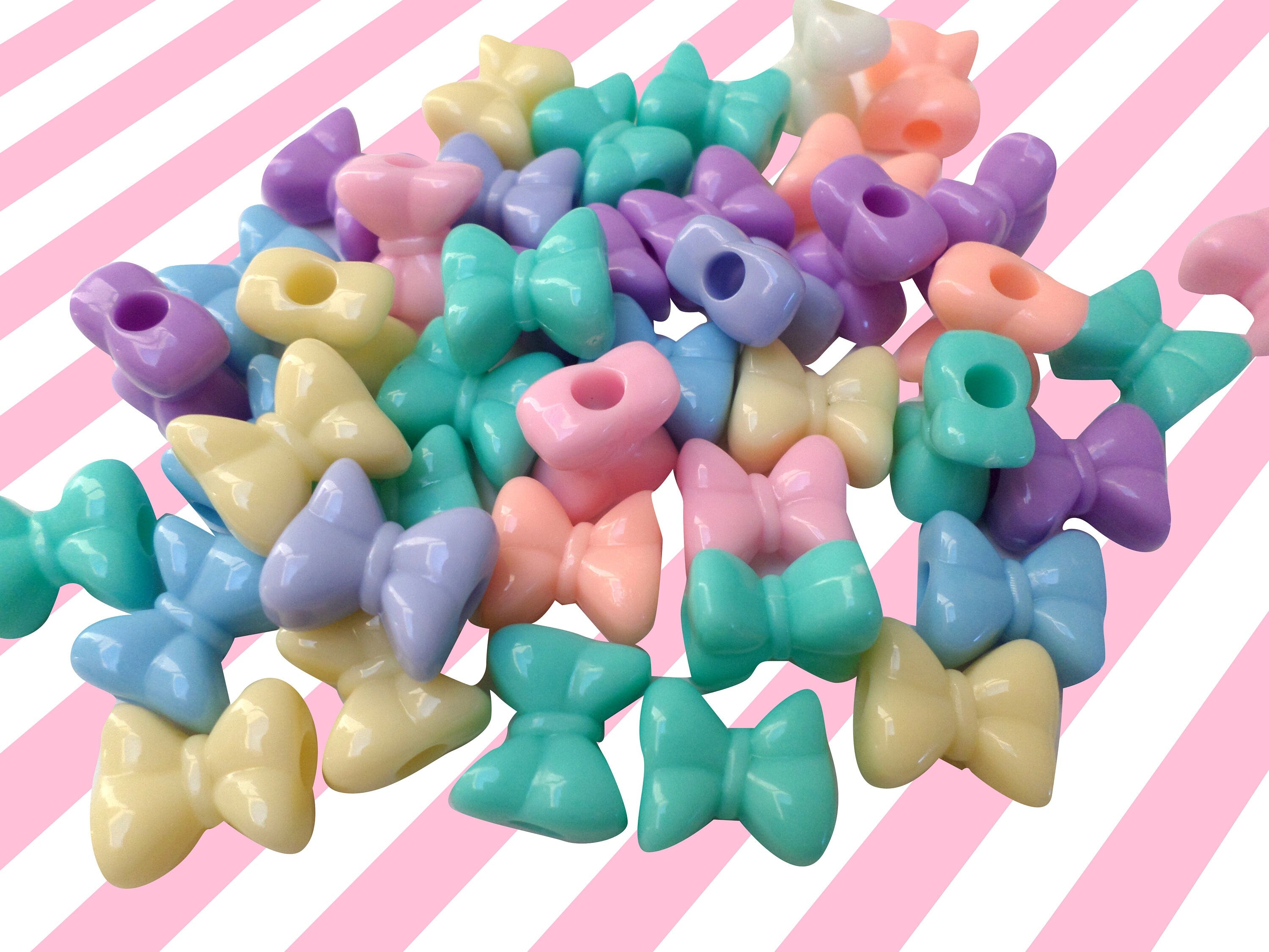 Pastel Pony Beads, Pastel Kandi Beads Charms, Fairy Kei Beads
