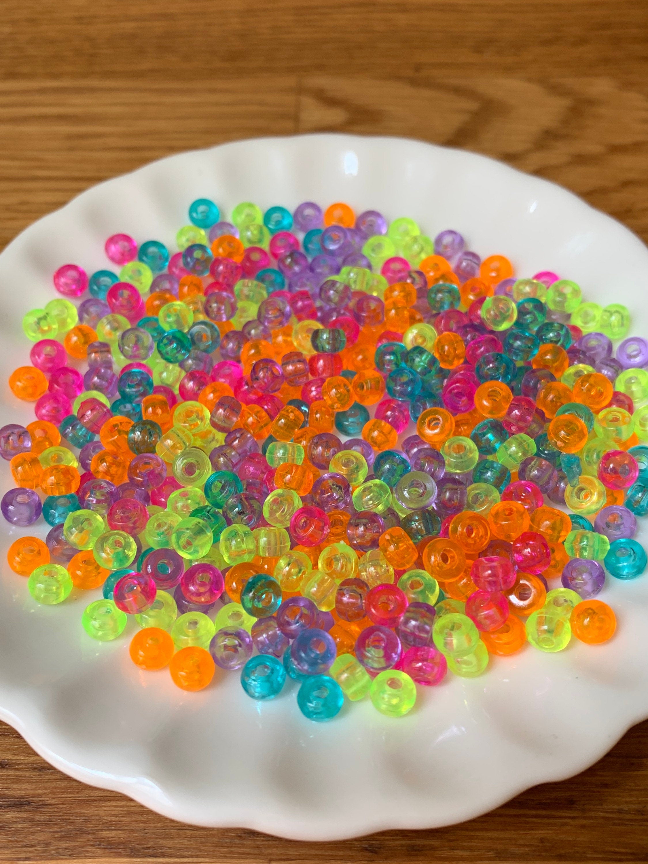 Tiny Neon Barrel Beads - 1000 pc set