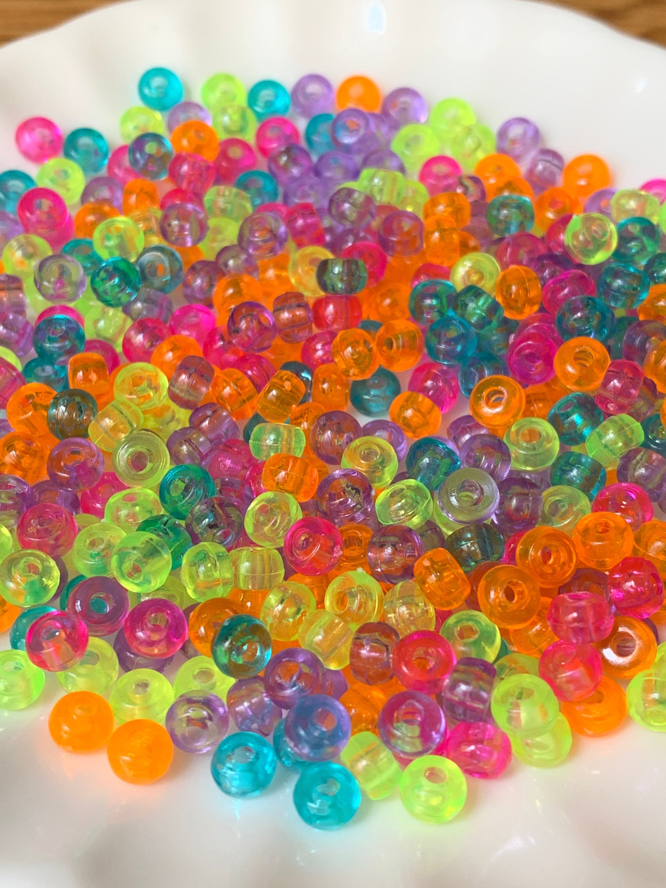 Tiny Neon Barrel Beads - 1000 pc set