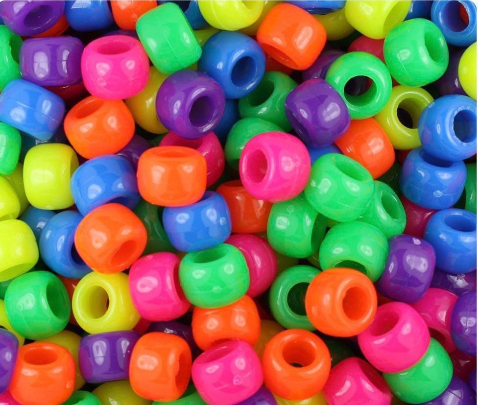 Neon Kandi Beads, Pony Beads, Barrel beads, Spacer Beads