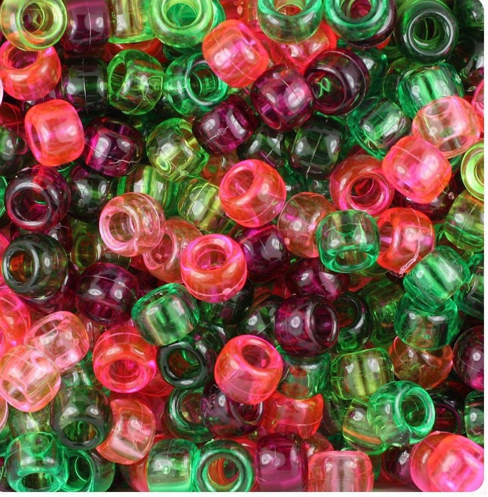 Watermelon Kandi Beads, DIY beads, Pony Beads, Barrel beads, Kandi Beads