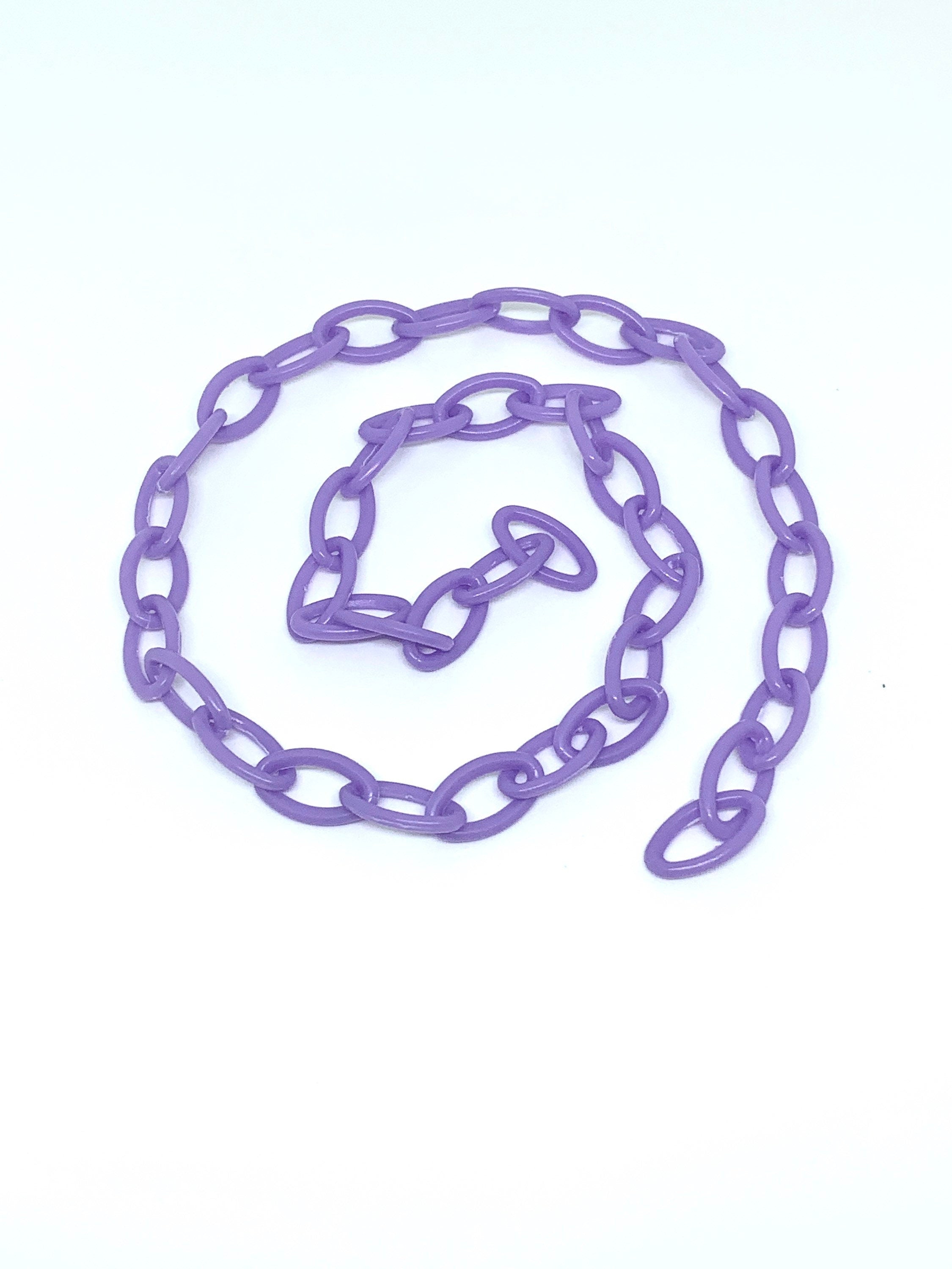 Purple Plastic Chain, Cell Phone Chain, Purple Necklace DIY