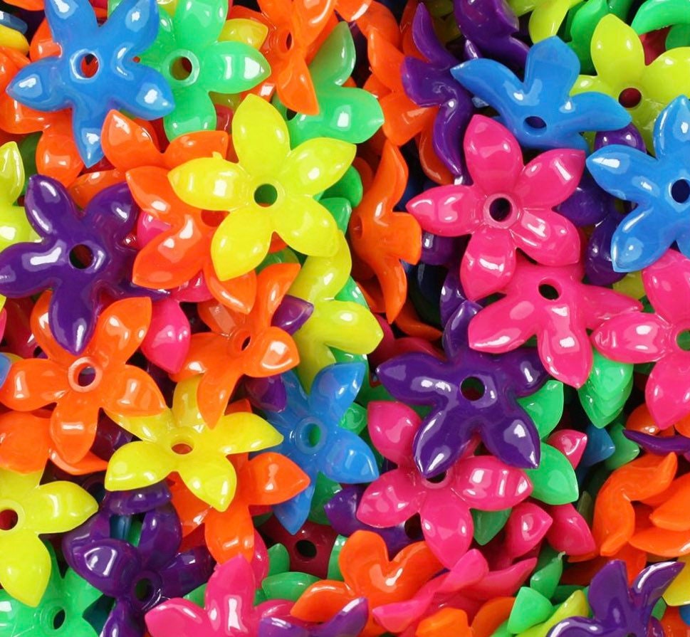 Neon Flower Beads, Bracelet DIY Beads
