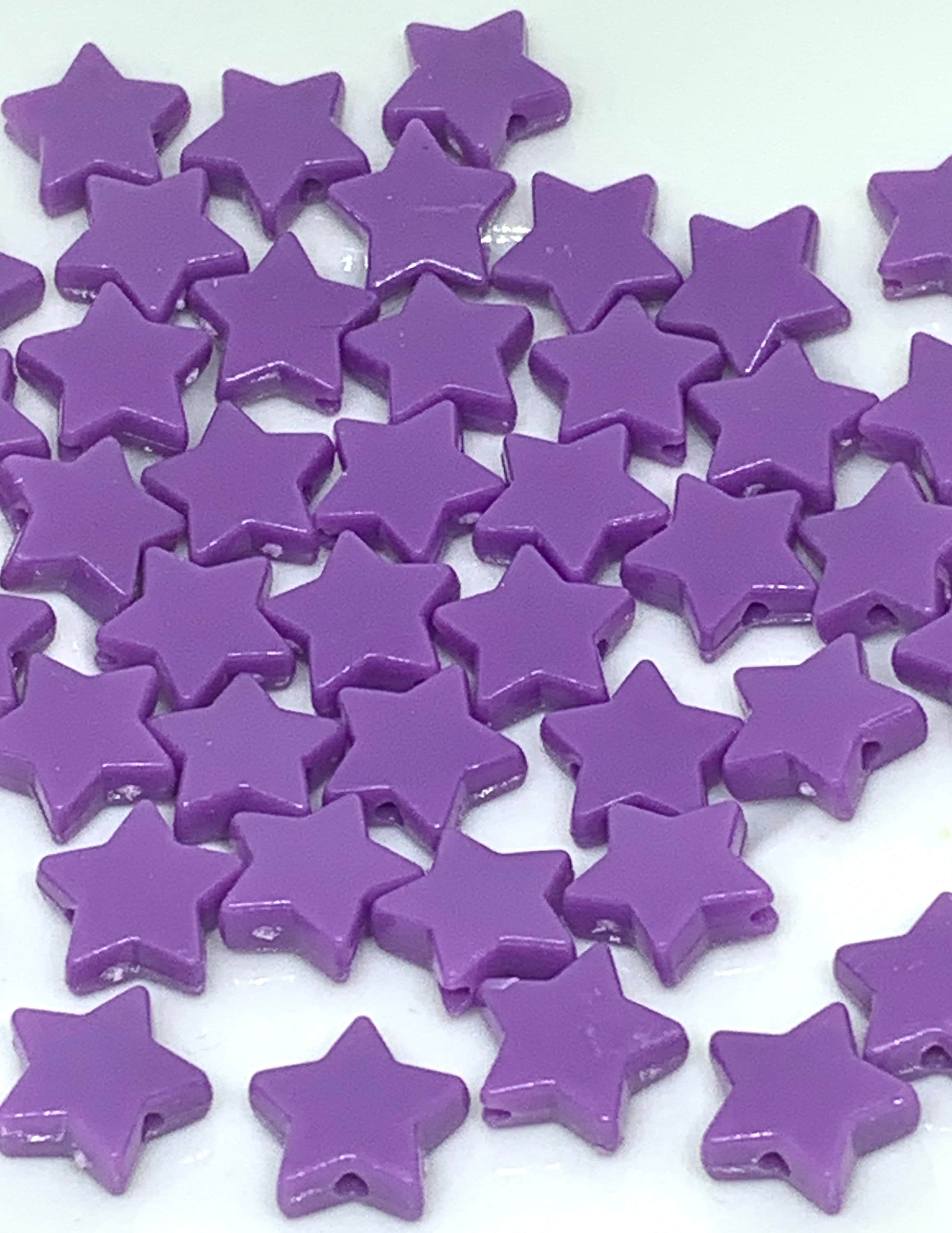 Purple Star Beads, Purple Beads, Kawaii Beads