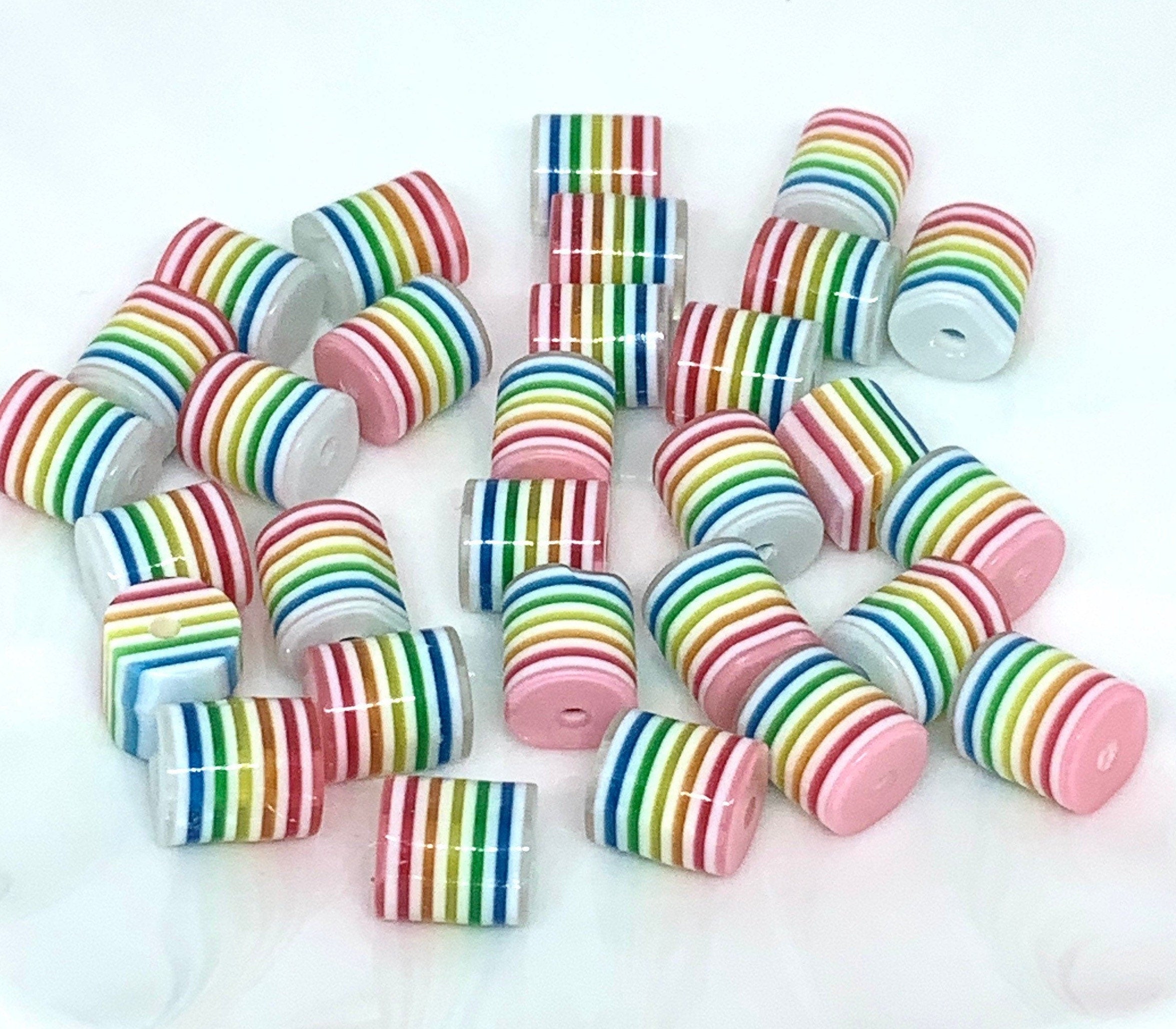 Rainbow Pastel Beads, Spacer Beads, Candy beads