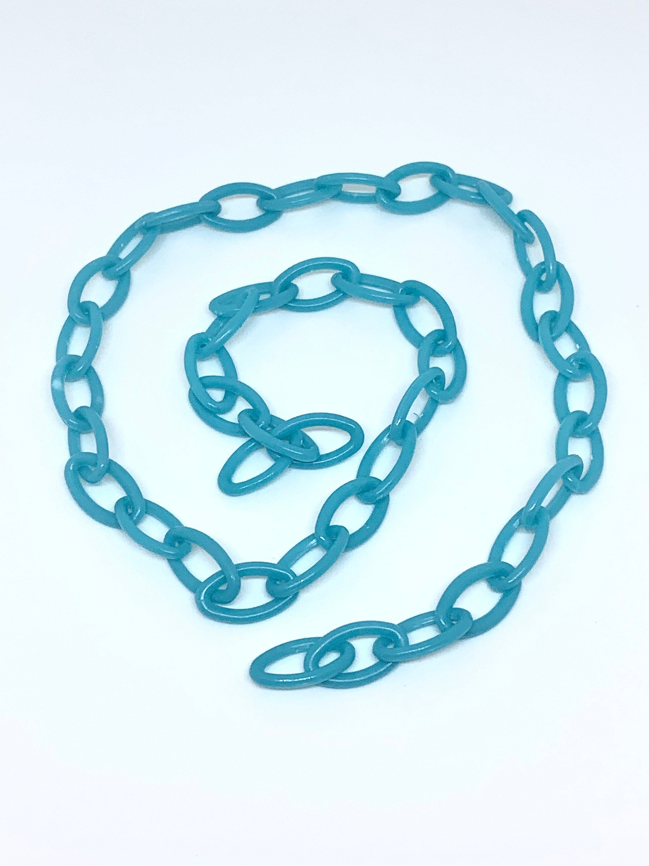 Blue Plastic Chain, Mask Chain, Blue DIY Chain