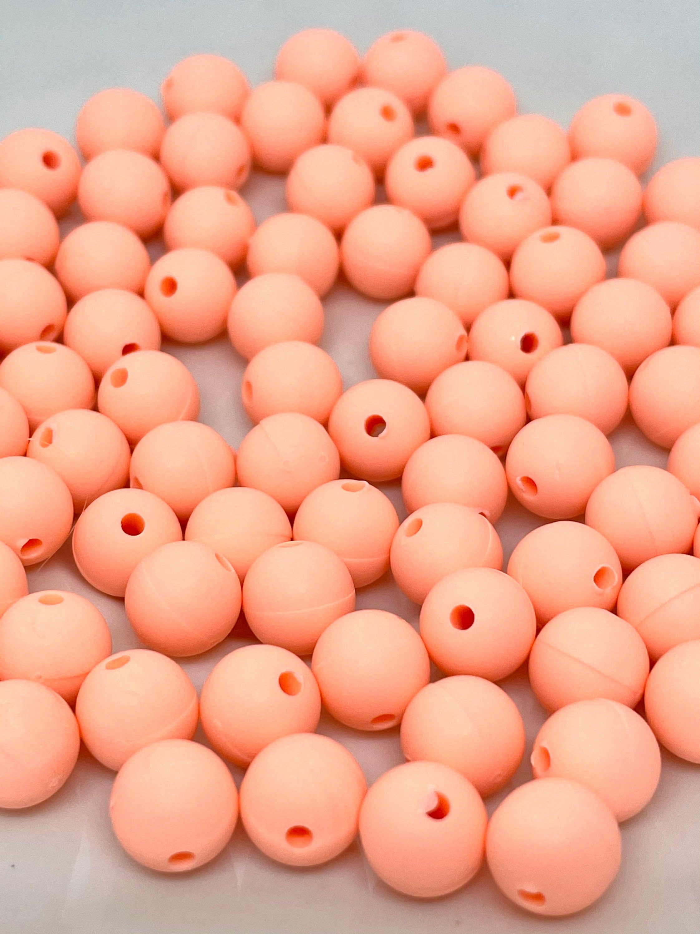 Pastel Peach Beads, Round Beads, Pastel Beads, DIY Supplies, Kawaii Supplies, Cute Beads, Kawaii Beads