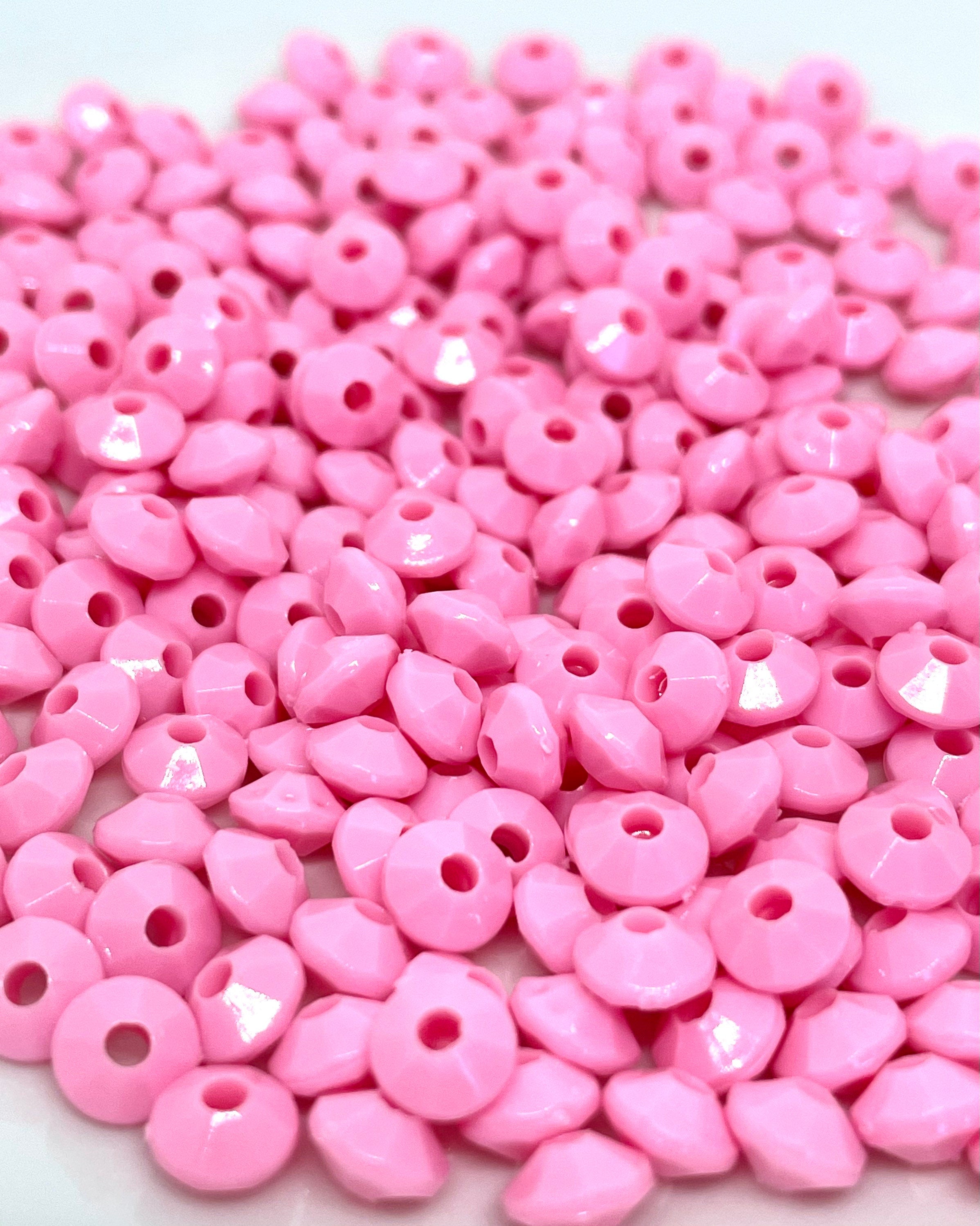 Baby Pink Rondelle Faceted Beads, Baby Pink Beads, Cute Beads, Kawaii Beads, DIY Jewelry