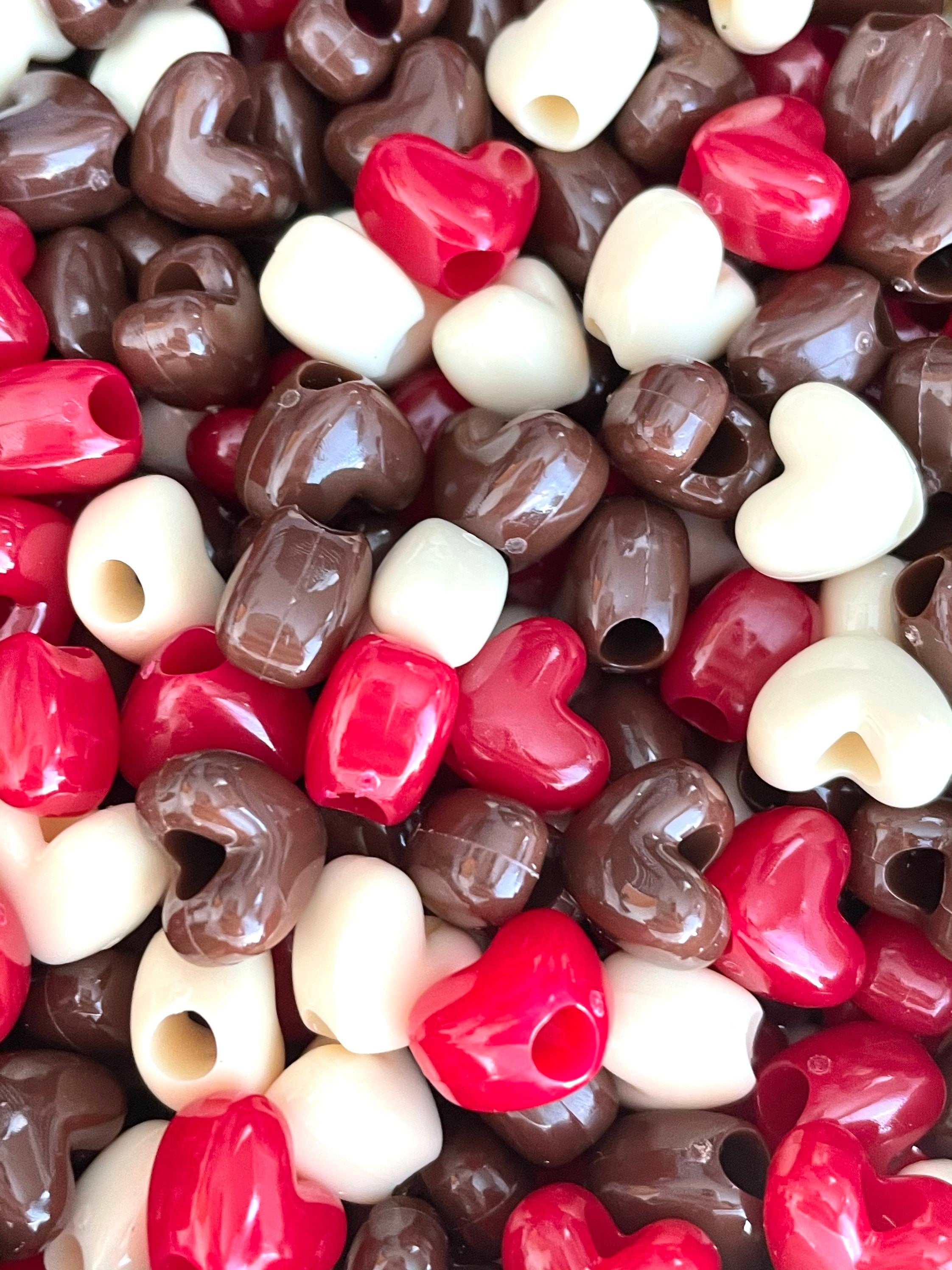 Sweet Treat Chocolate Bead Mix, Candy Heart Beads, Cutie Beads, Yummy Beads, Kawaii Supplies