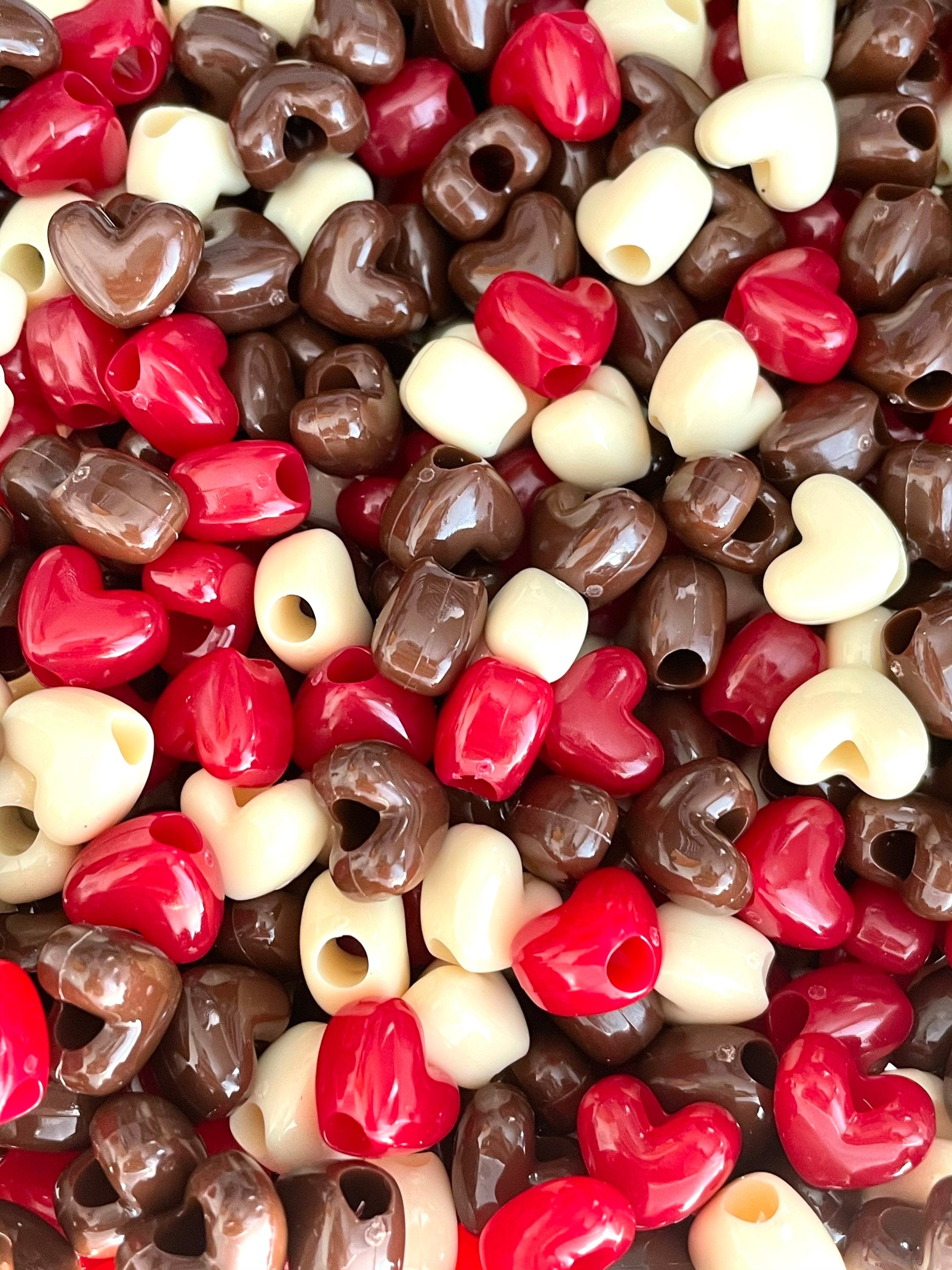 Candy Heart Beads, Pony Beads, Kandi Beads, Barrel Beads, Spacer