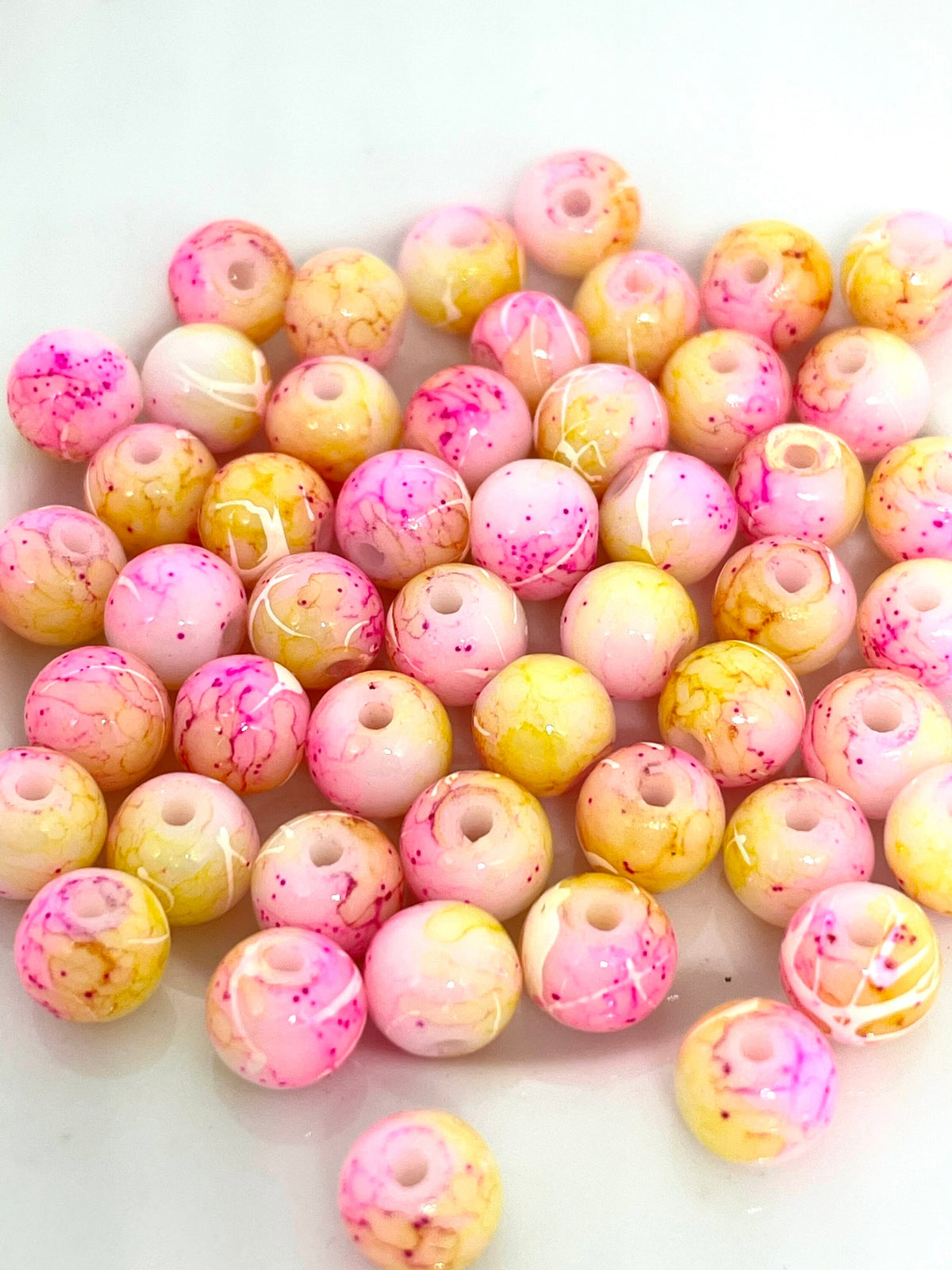 Pink and Blue Tie Dye Beads, Unique Beads, Mermaid Beads for Necklace,  Mermaid Beads for Bracelet, Unique Beads 4mm, 6mm Beads