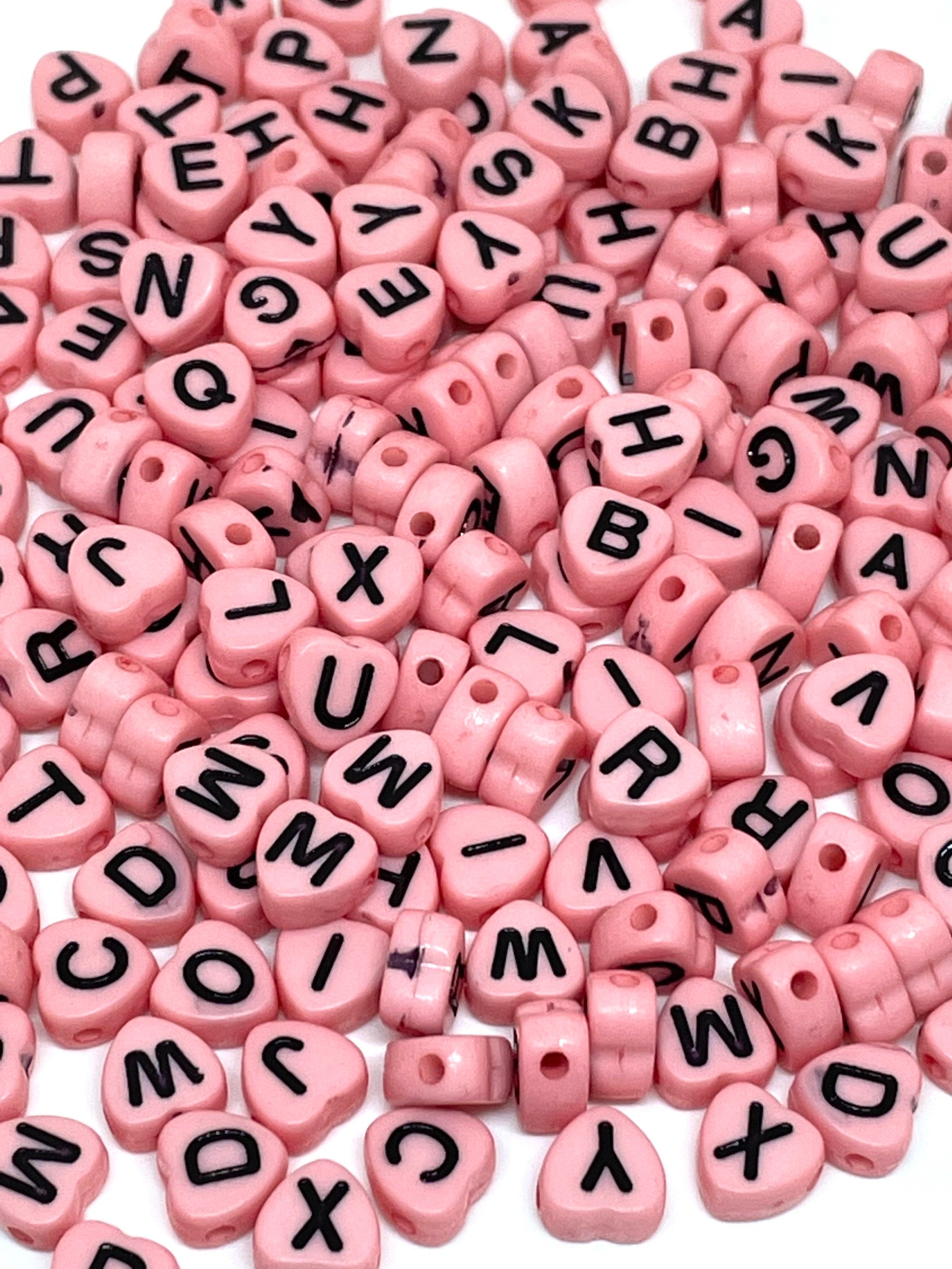 Cute Pink Letter Beads for Bracelet, Pink Alphabet Beads for Bracelet, Pink  Letter Beads for Bracelet, Pink Letter Bead Mix for Necklace