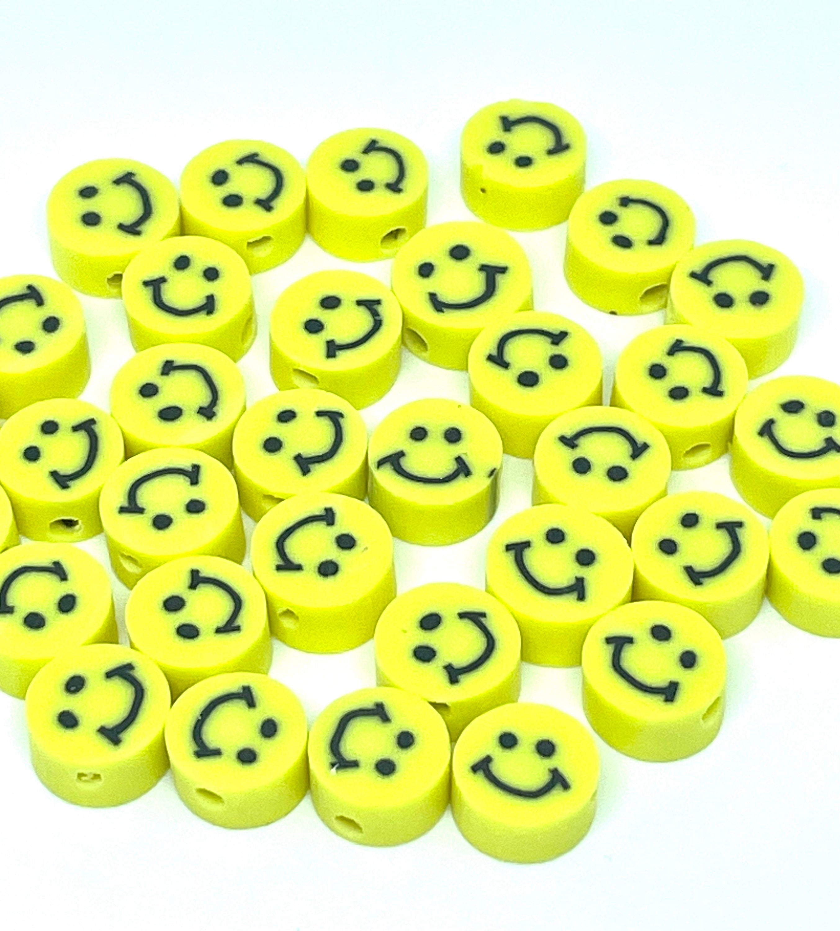 Cute Flower Beads, Smiley Face Flower Beads for Jewelry Making