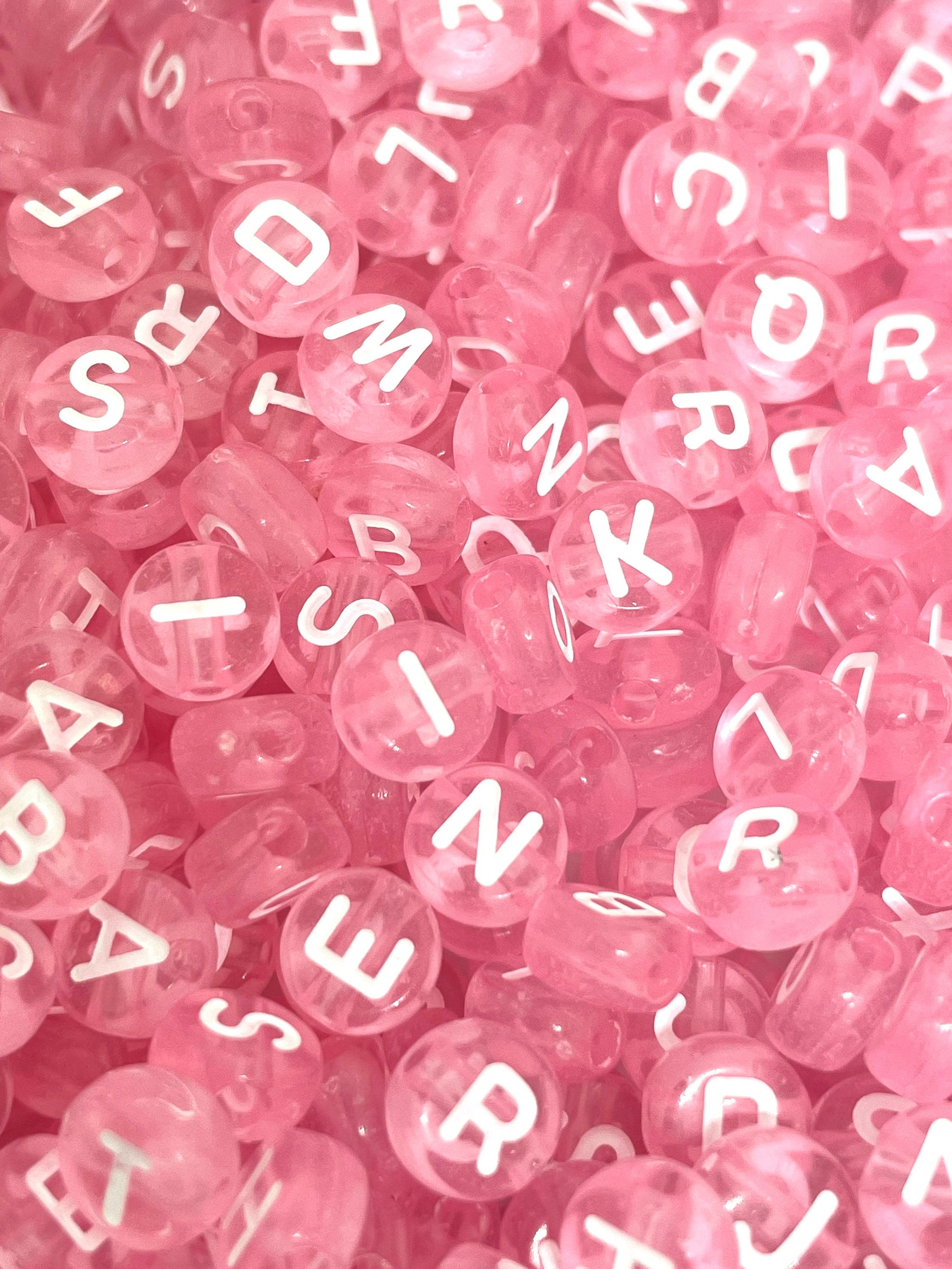 Round Acrylic Letter Beads Set for DIY Name Bracelets Necklace