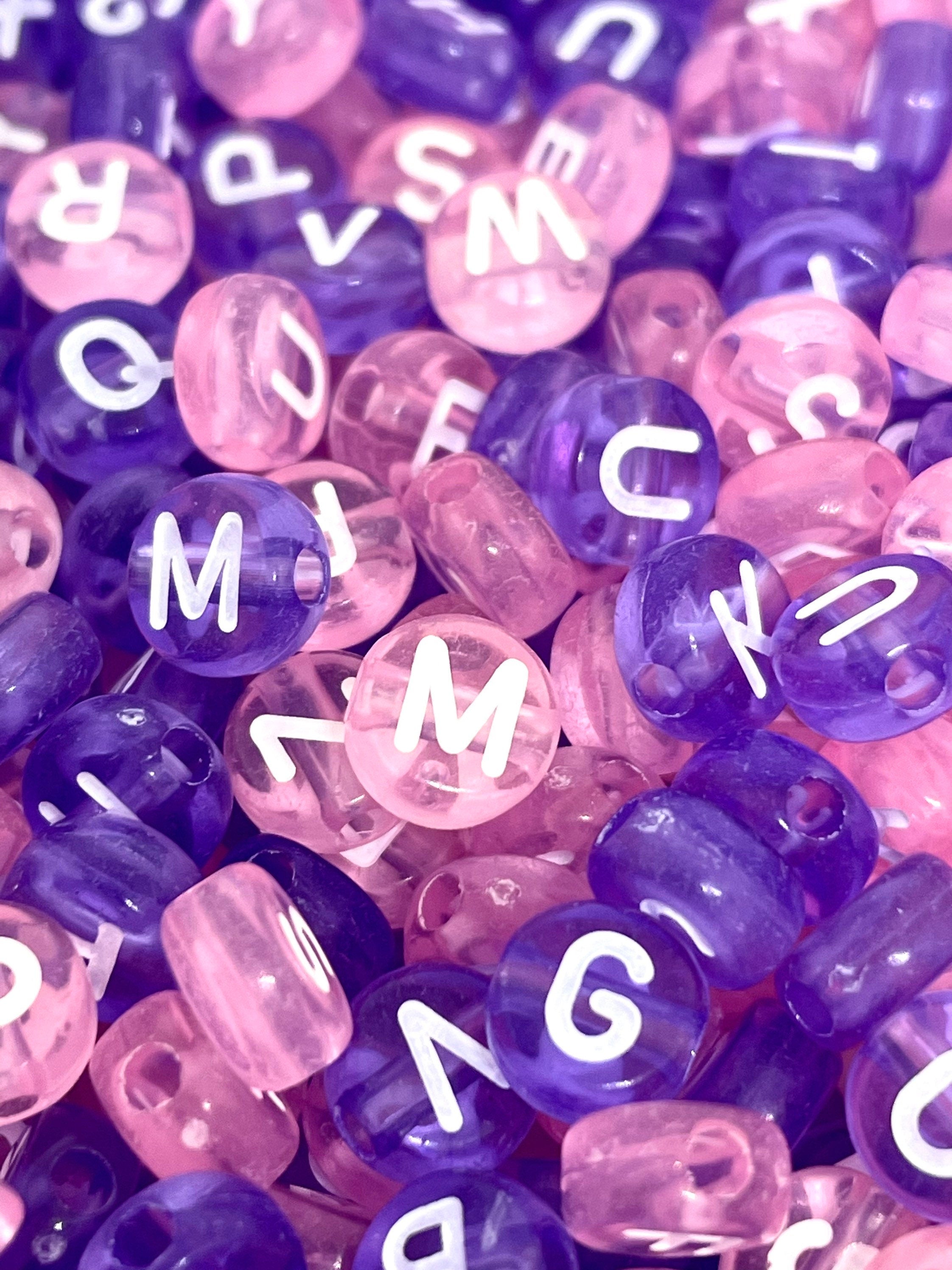Light Pink Letter Beads, Heart Alphabet Beads, Name Beads for Custom  Bracelet, Letter Beads for Necklace, 7mm Beads