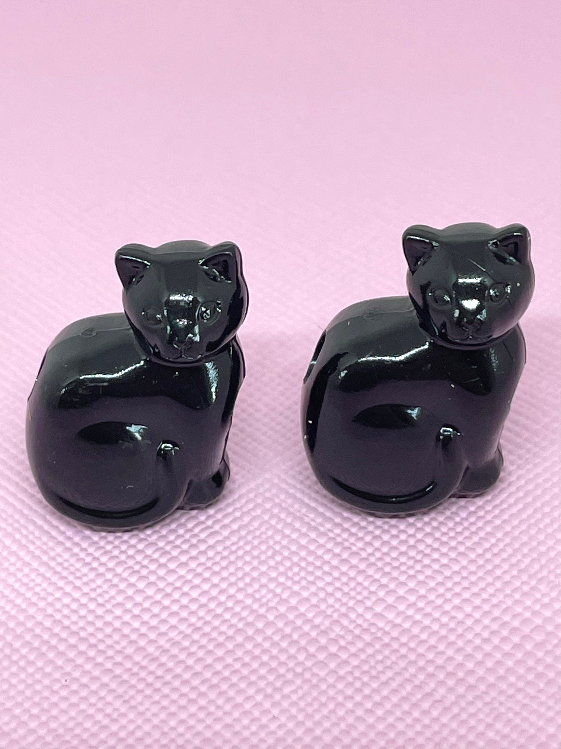 Black Cat Beads, Animal Beads for Jewelry, Black Pet Beads, Black Halloween Beads for Crafts, Halloween Themed Beads