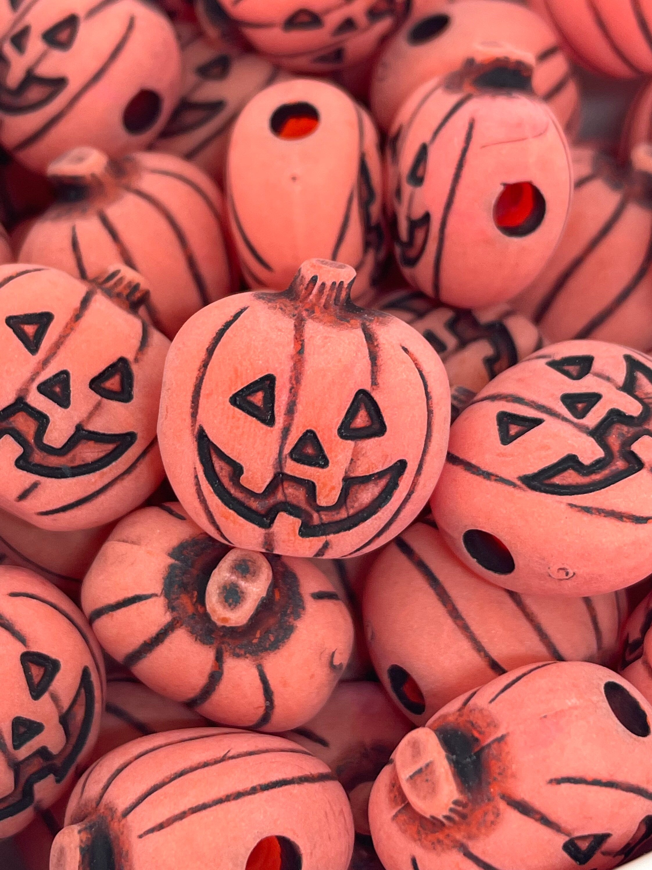 Jack-O-Lantern Bead, Pumpkin Beads, Halloween Beads, Halloween Jewelry, Jack O Lantern Beads for Jewelry, Fall Beads, Halloween Craft Kit