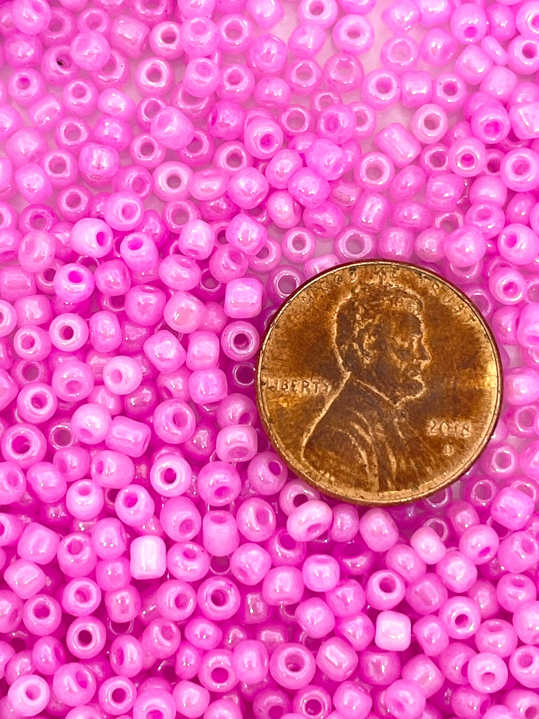 Tiny Magenta Seed Beads, Glass Czech Beads for Delicate Jewelry, Beaded Necklace, Delicate Bracelet