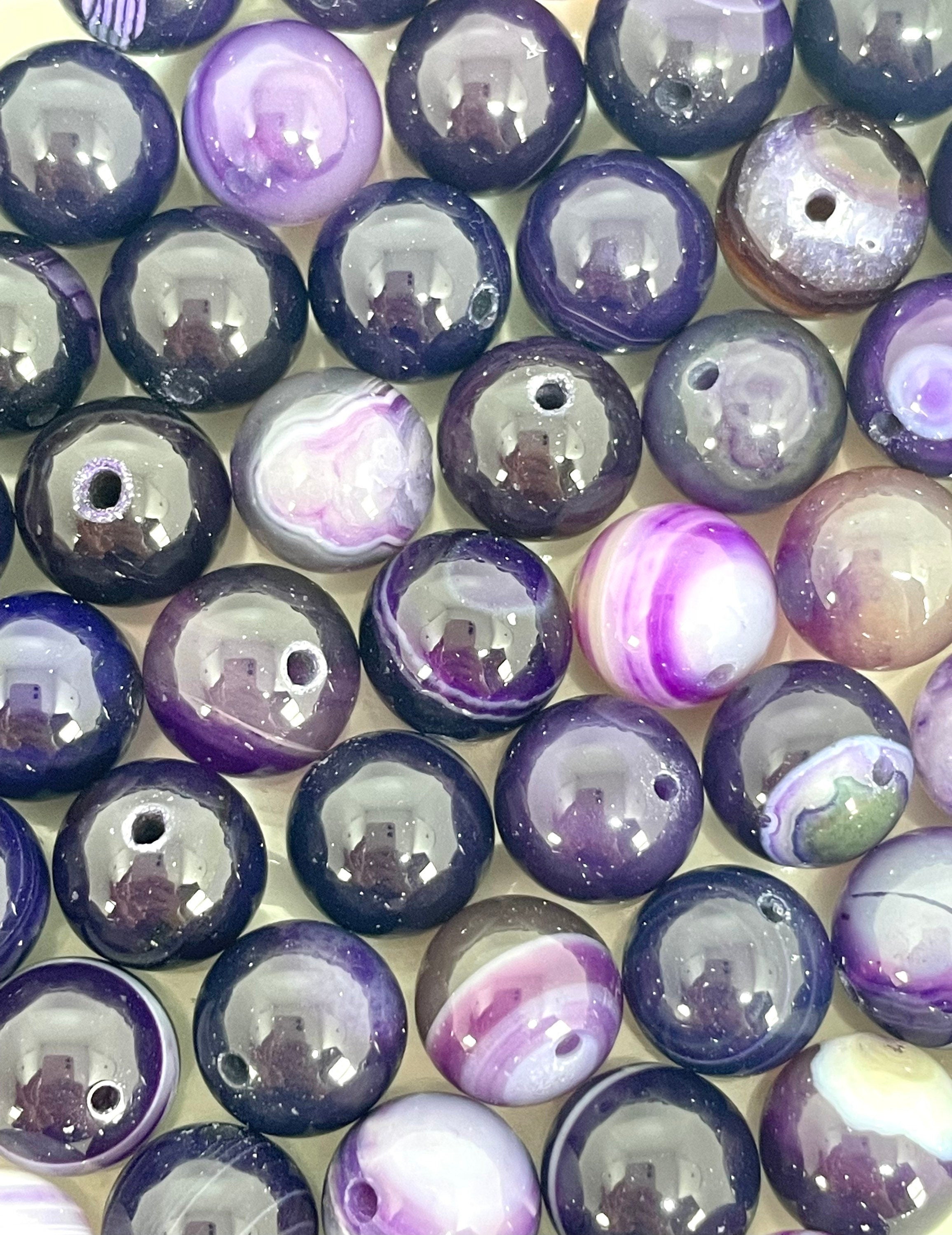 10mm Dark Purple Galaxy Beads