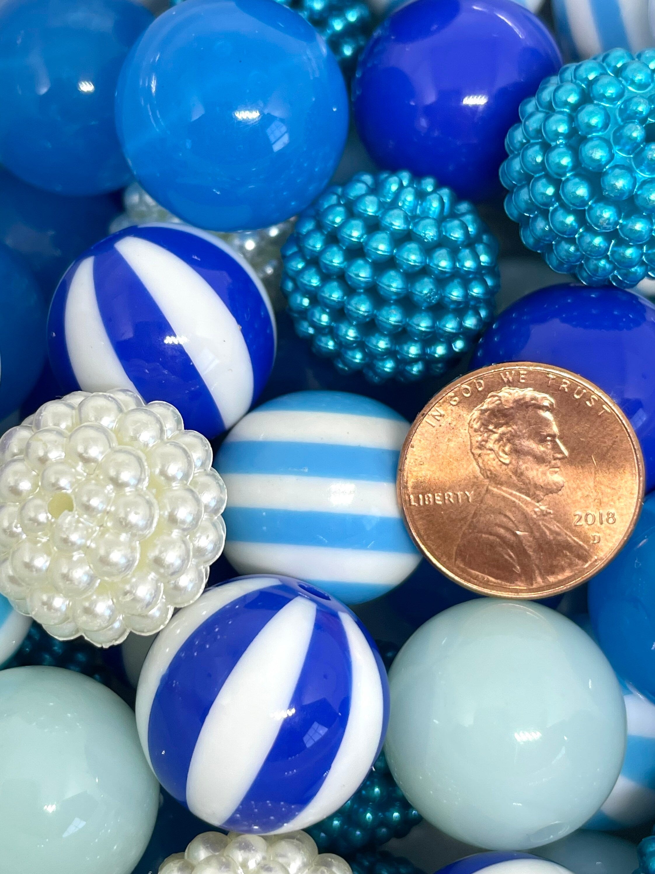 Blue Ocean Bead Assortment, Blue Chunky Beads for Jewelry Making, Big Blue Beads for Necklace, Chunky Jewelry, Chunky Necklace, 20mm Beads