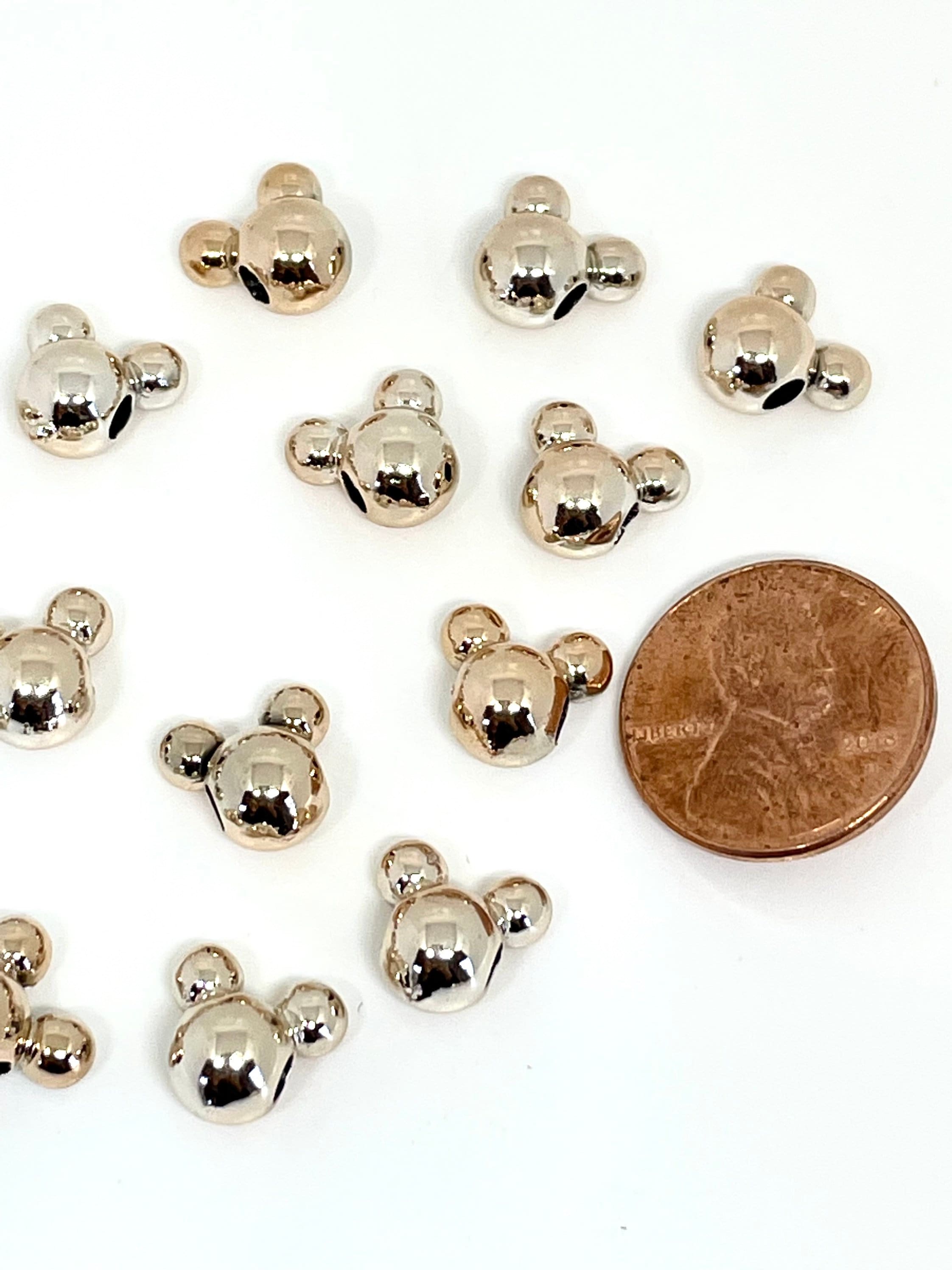 Tiny Gold Disney Mouse Beads