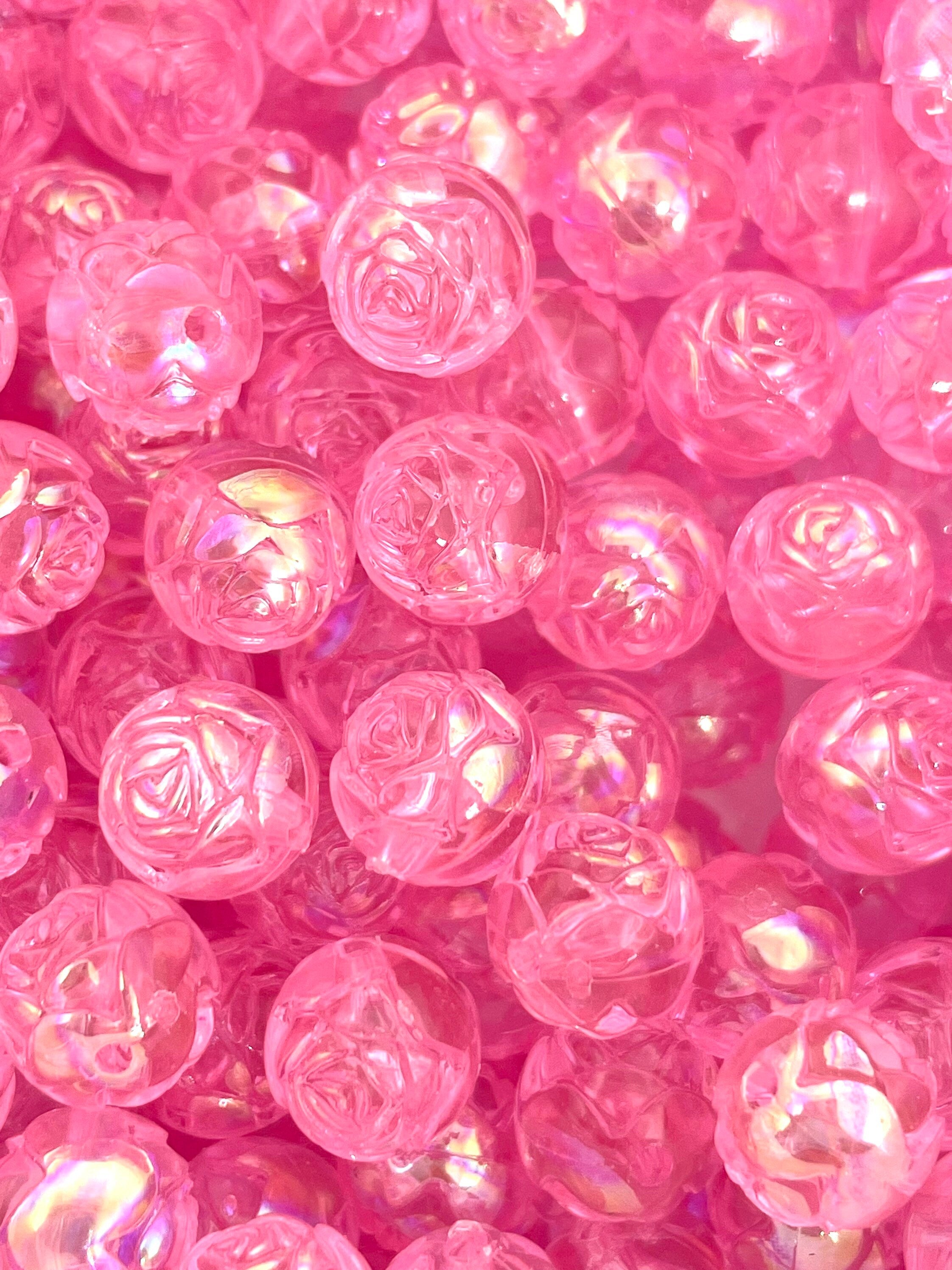Pink Rosebud Beads for Jewelry Making, Rose Beads, Flower Beads for Bracelet, Rose Charm, Flower Charm, Rose Pendant