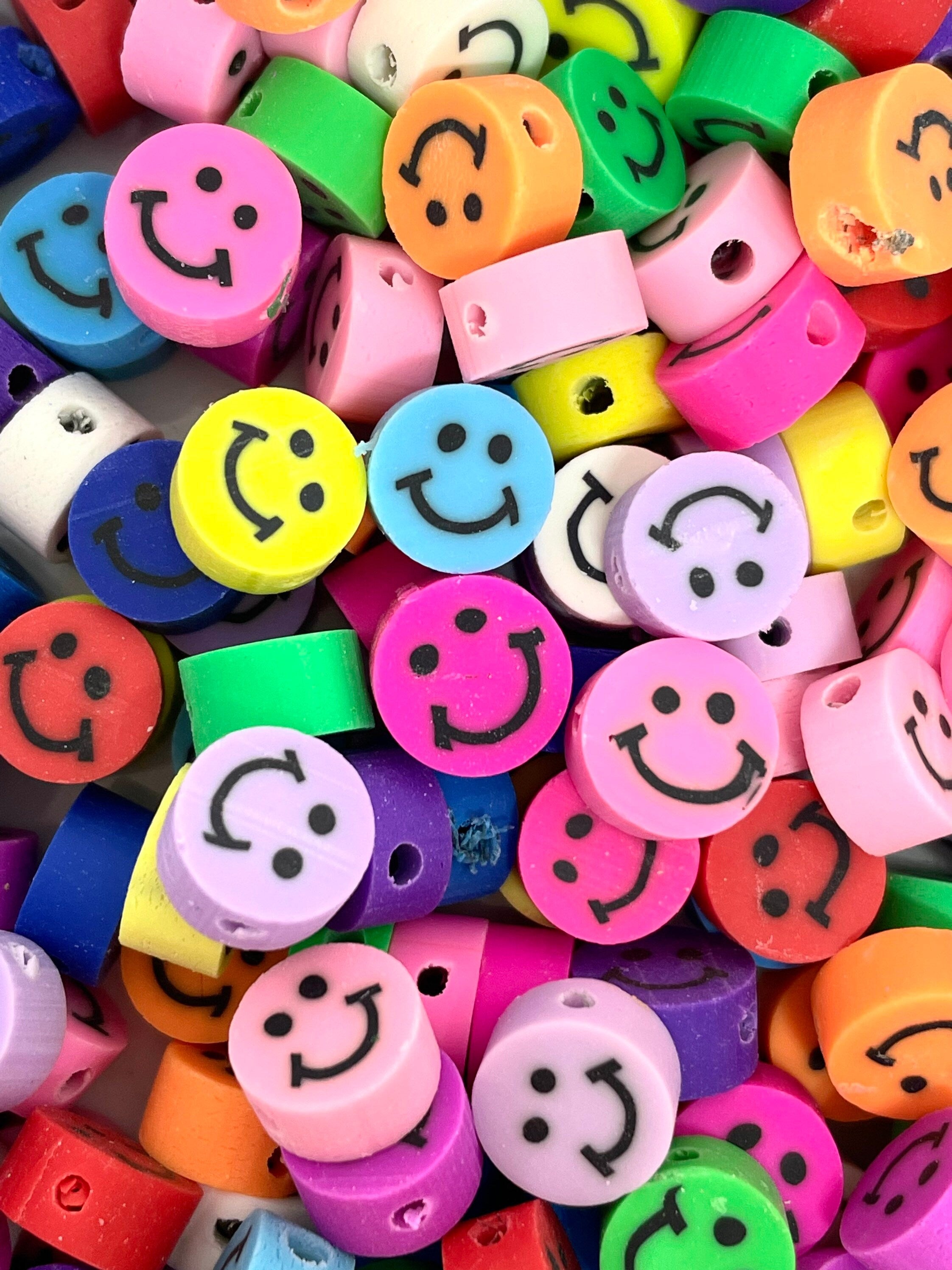 Cute Yellow Happy Face Beads, Emoji Charms, Smiley Face Pendants