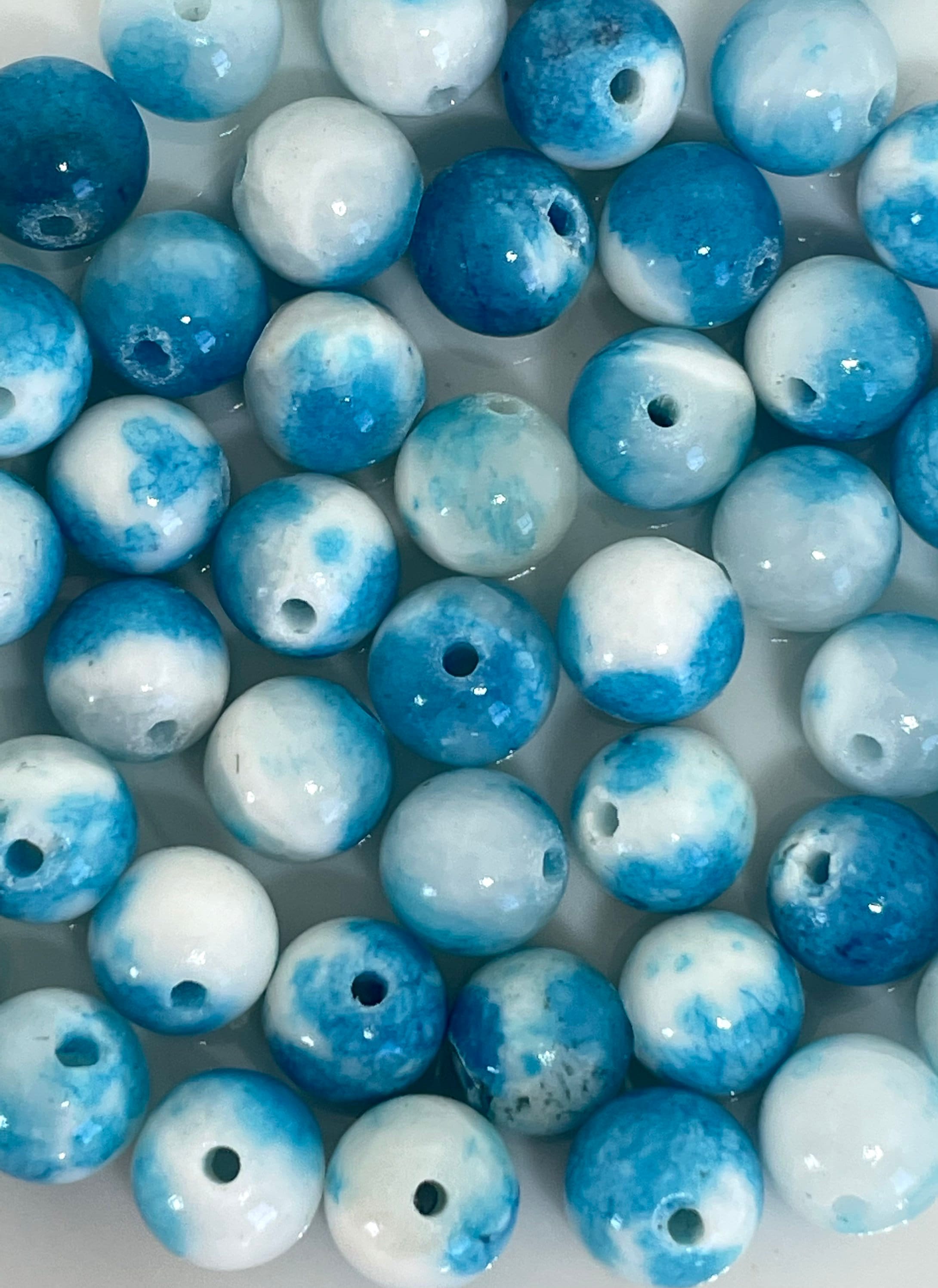 8mm Blue Sky and Cloud Stone Beads