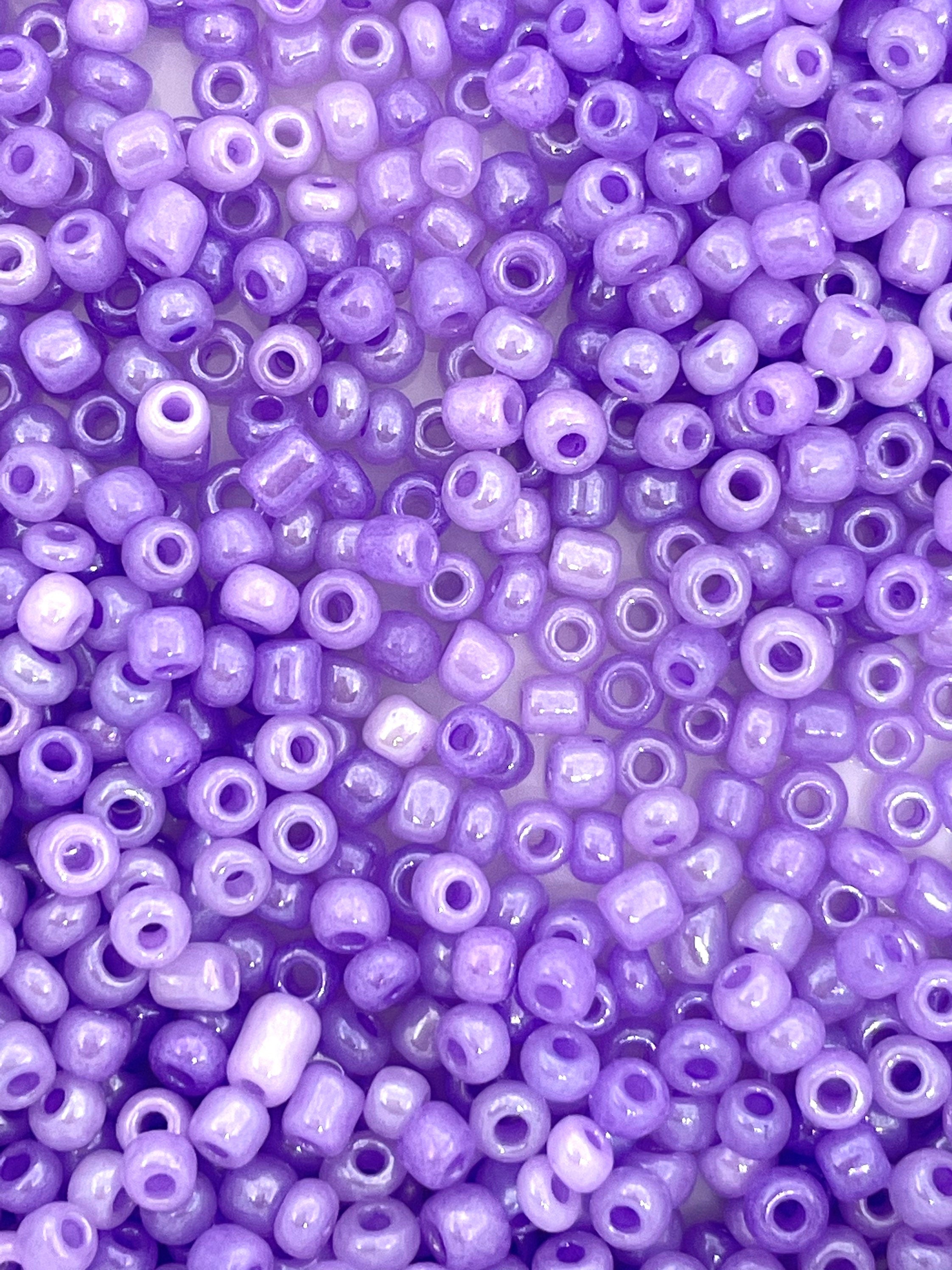 Tiny Violet Purple Seed Beads for Delicate Jewelry, Lavender Glass Beads, Czech Seed Beads for Beaded Necklace