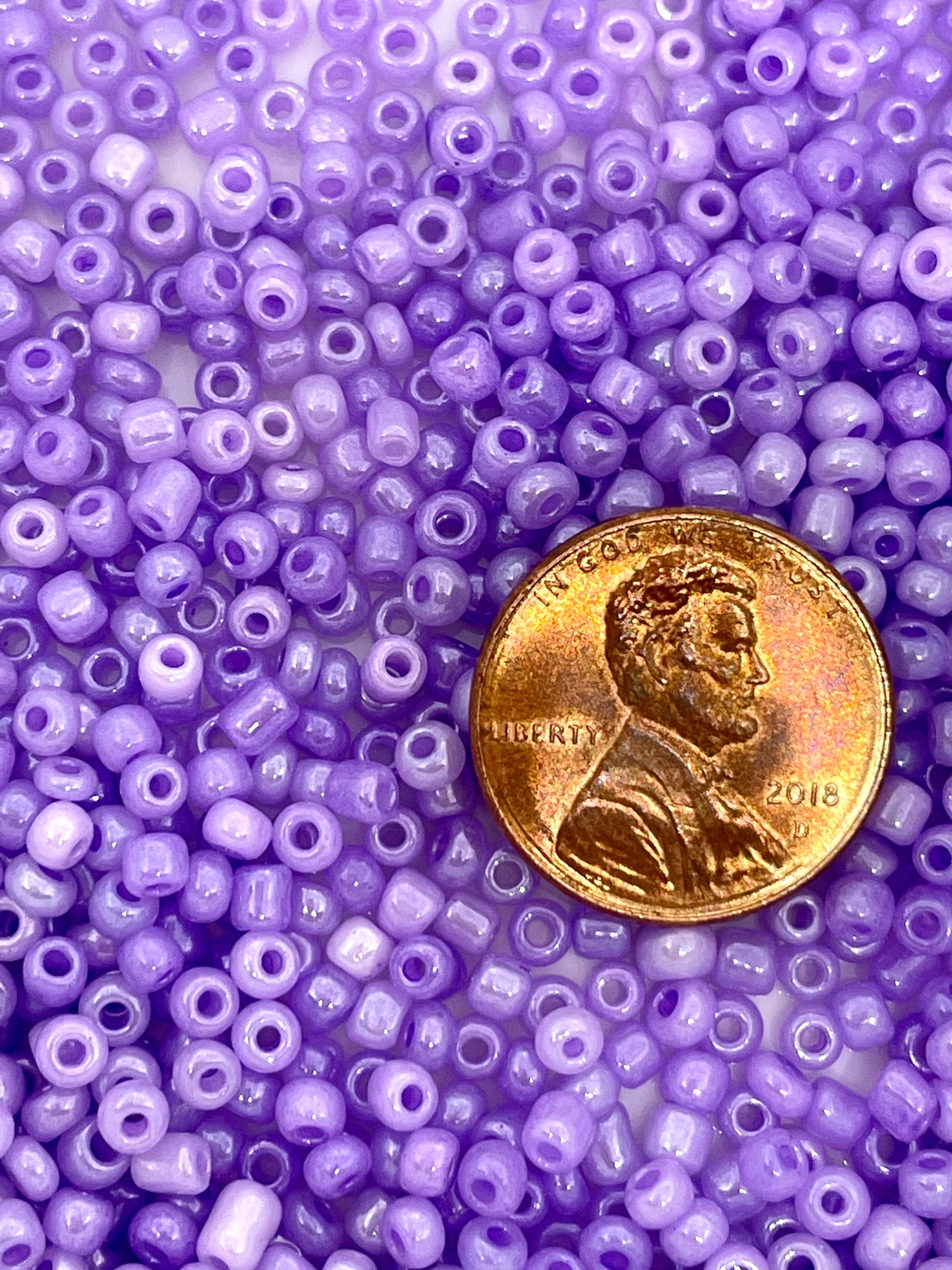 Tiny Violet Purple Seed Beads for Delicate Jewelry, Lavender Glass Beads, Czech Seed Beads for Beaded Necklace