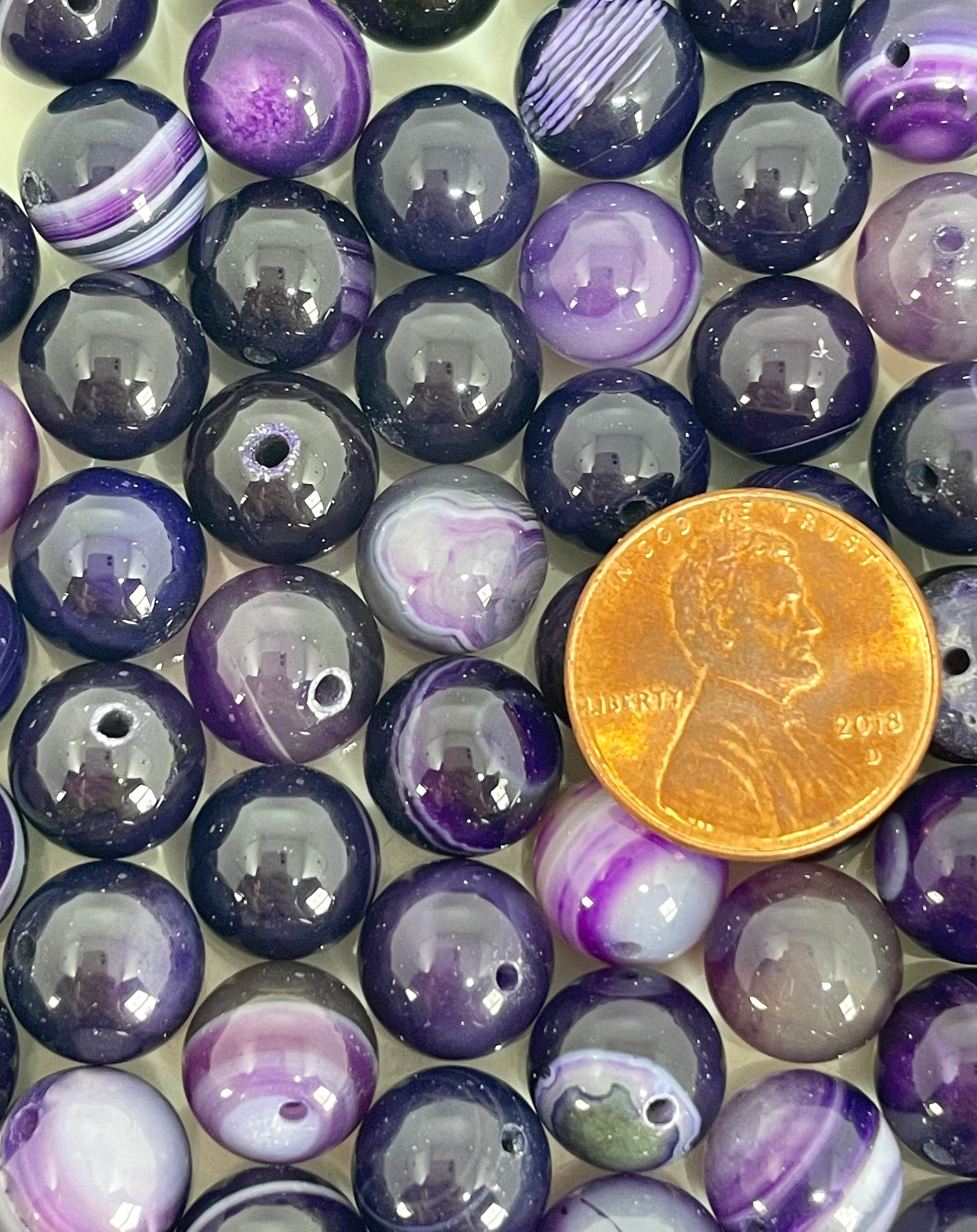 10mm Dark Purple Galaxy Beads