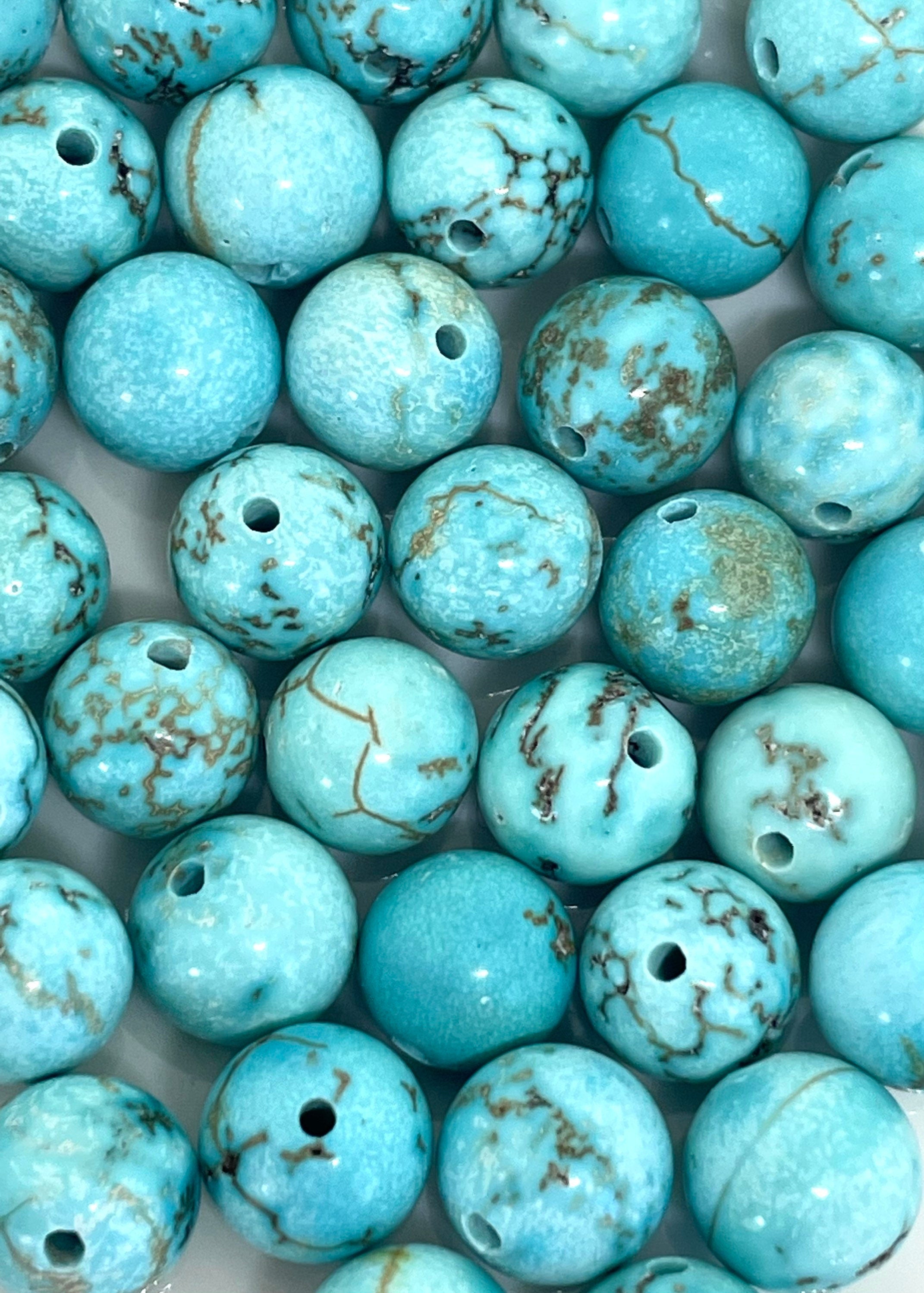 8mm Light Blue Howlite Stone Beads