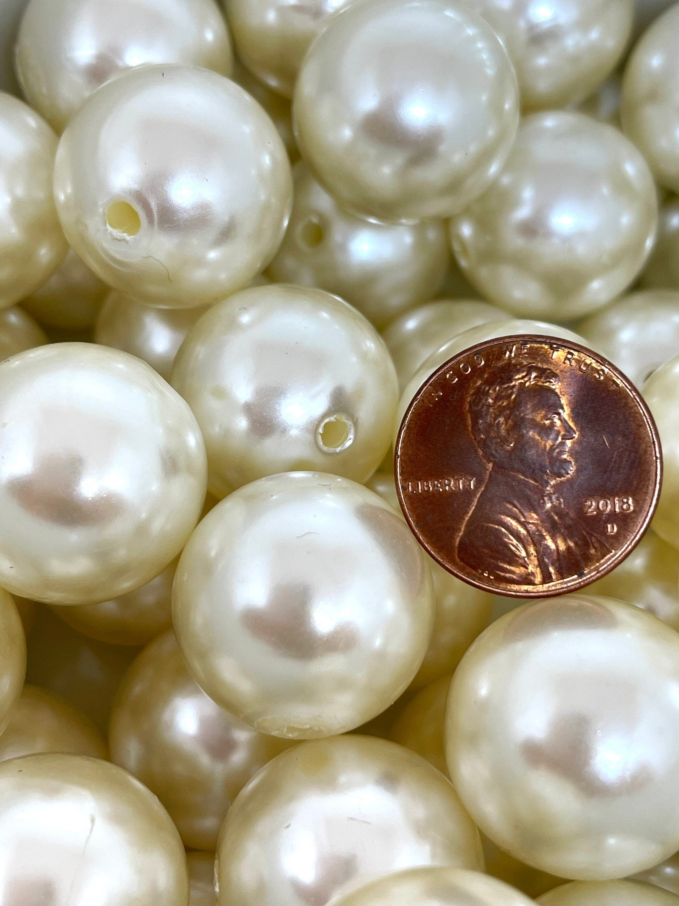 Chunky Ivory Pearl Beads for Jewelry Making, Chunky Beads, 20mm beads, Large Beads for Necklace