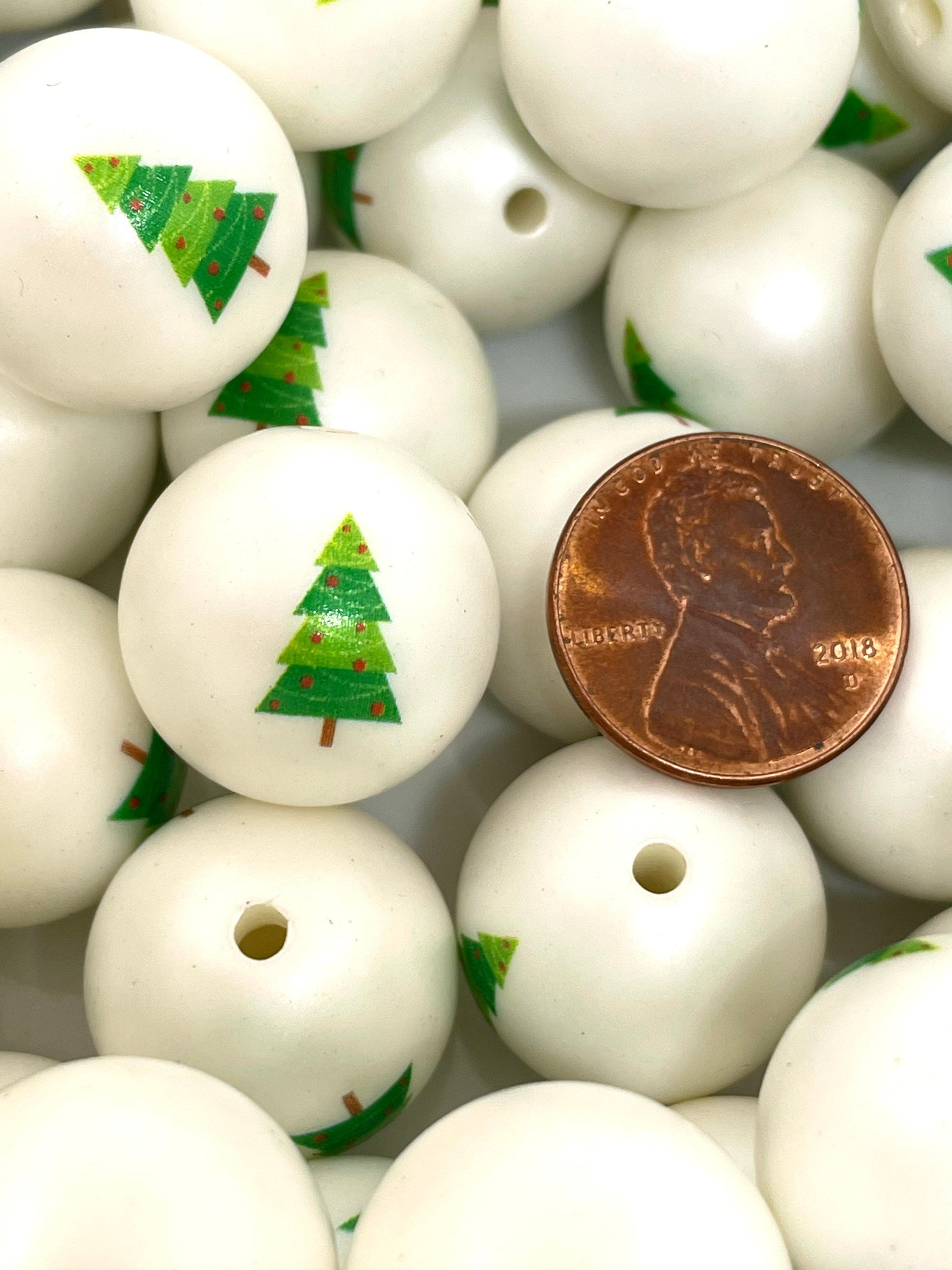 Chunky Christmas Tree Beads for Jewelry Making, Garland, Christmas Beads for Holiday Jewelry, Christmas Jewelry