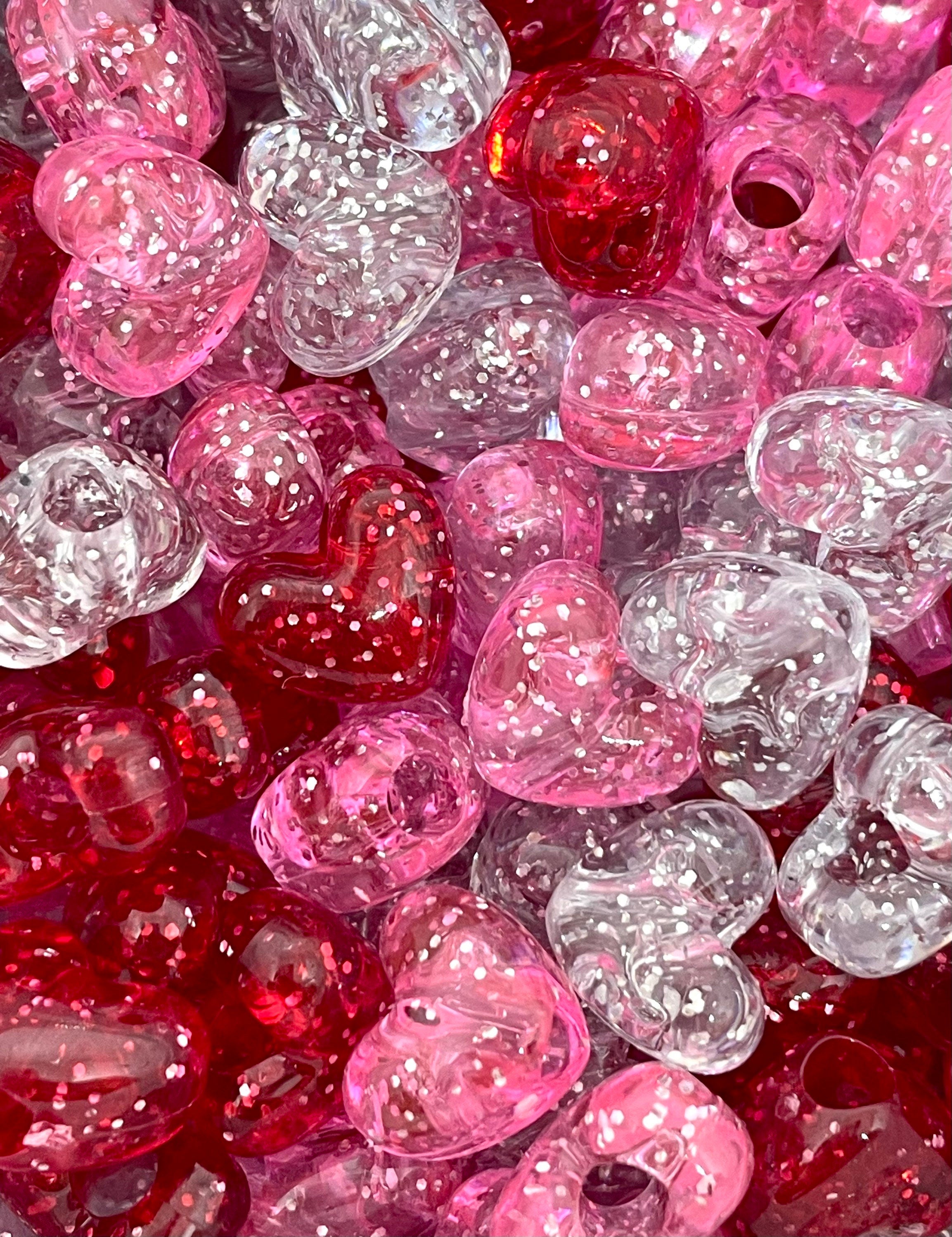 Sparkle Valentine's Day Heart Beads