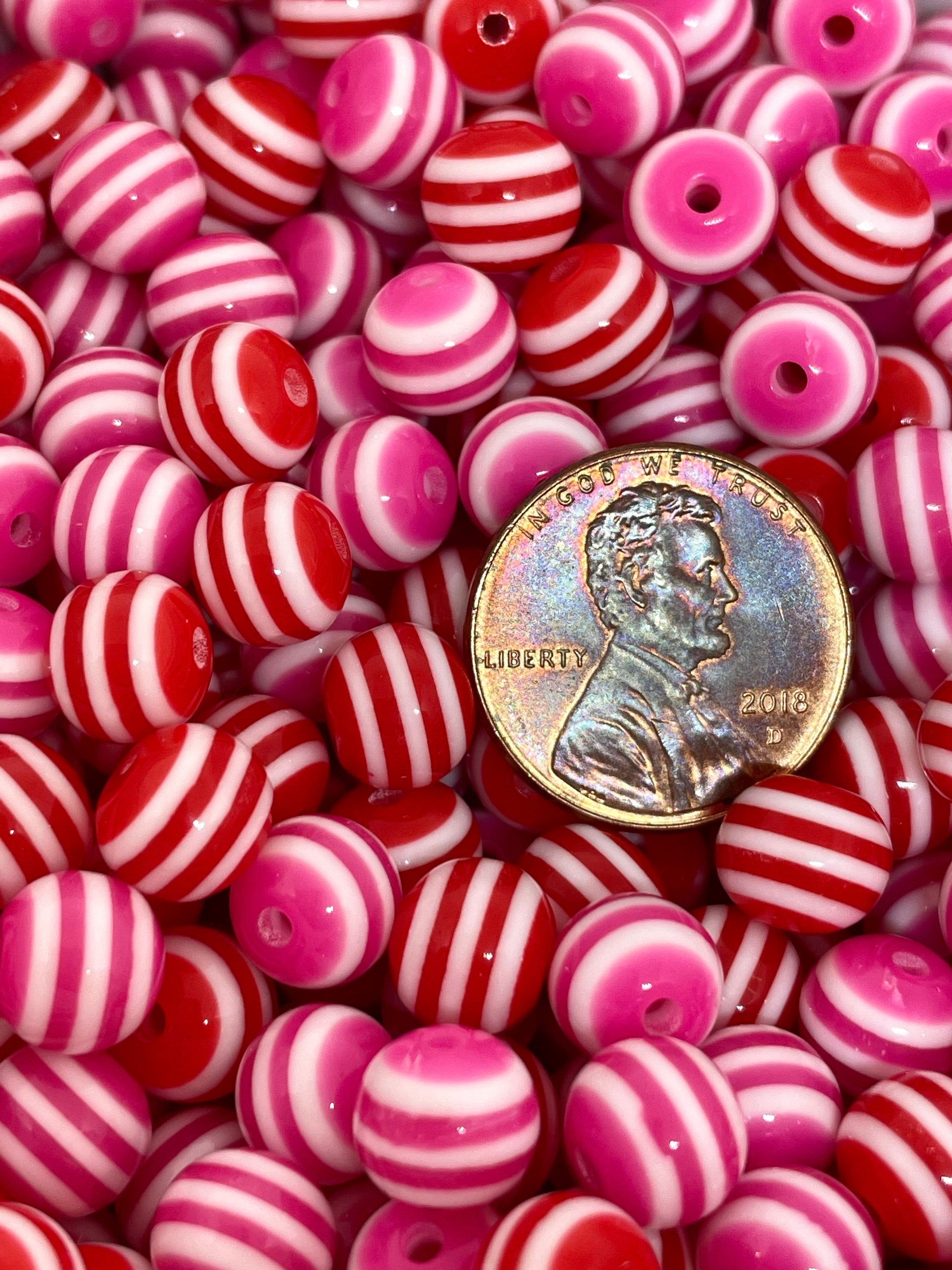 Valentine's Day Striped Bead Set