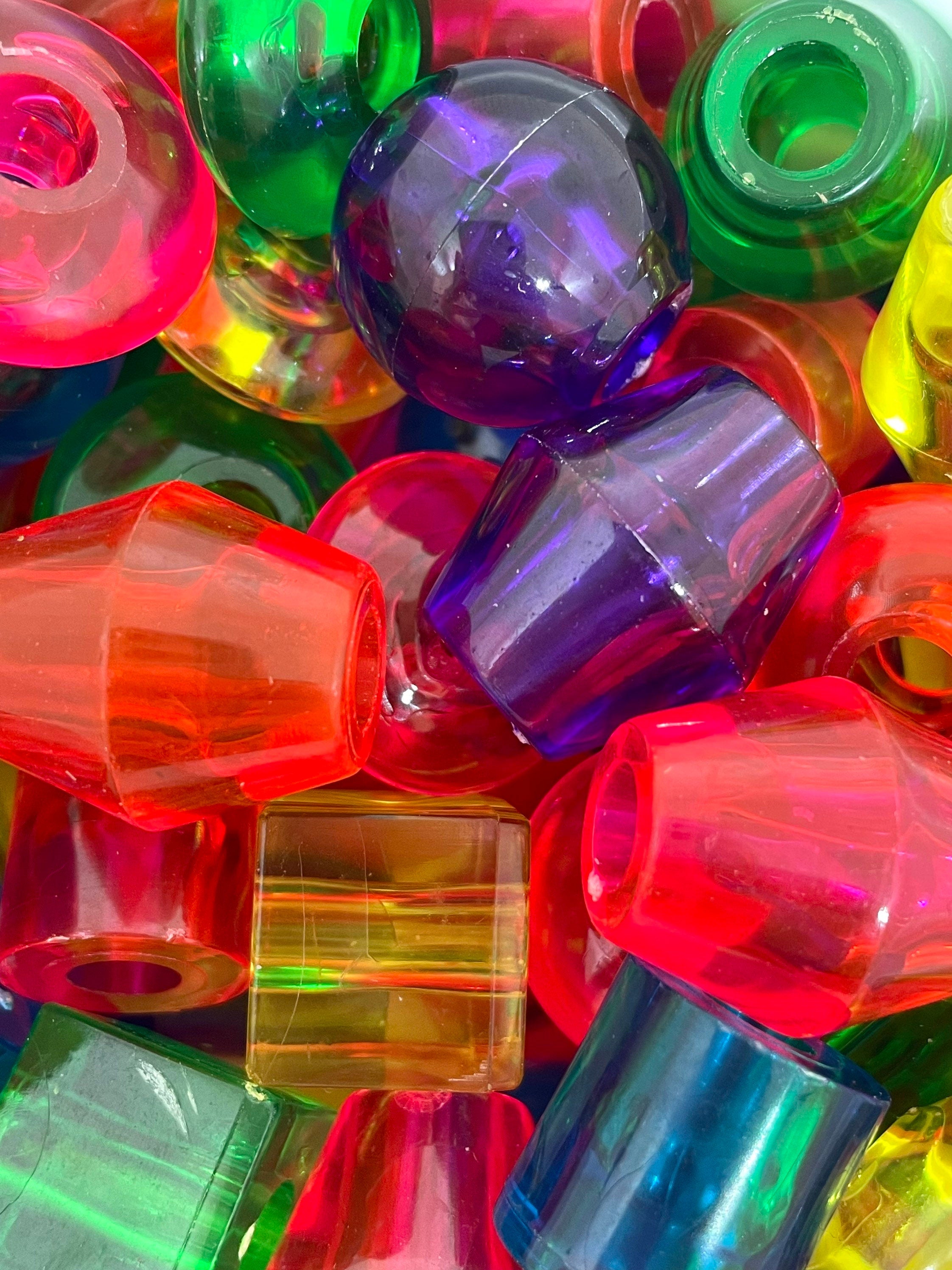Jumbo Transparent Beads, Acrylic Montessori Beads, Threading Beads, Sensory Bin Fillers, Beads for Craft Projects