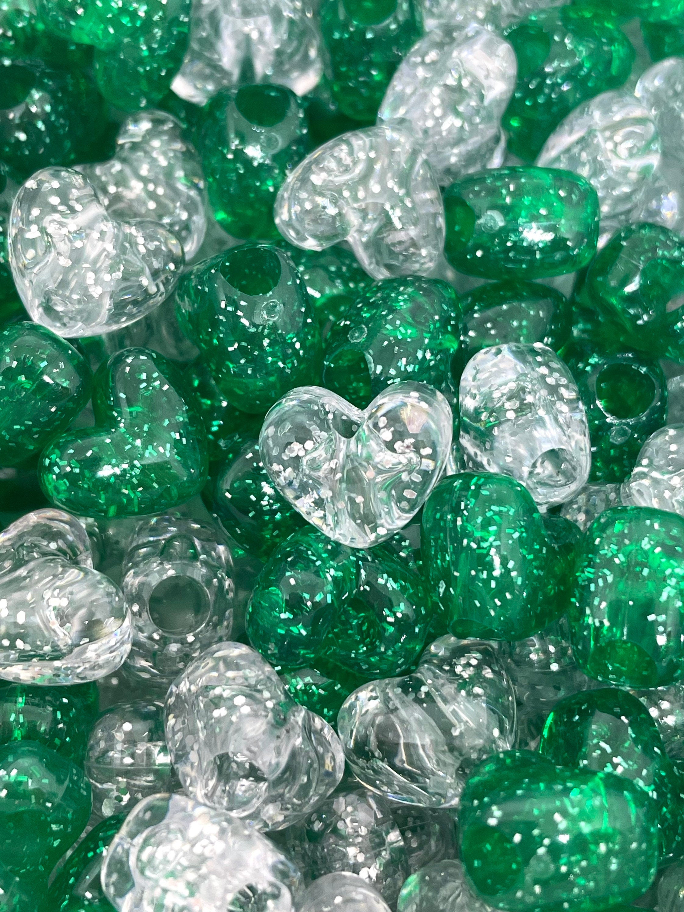 Saint Patrick's Day Beads for Jewelry Making, St. Patrick Day Jewelry, Green Beads for Bracelet, Kandi Beads