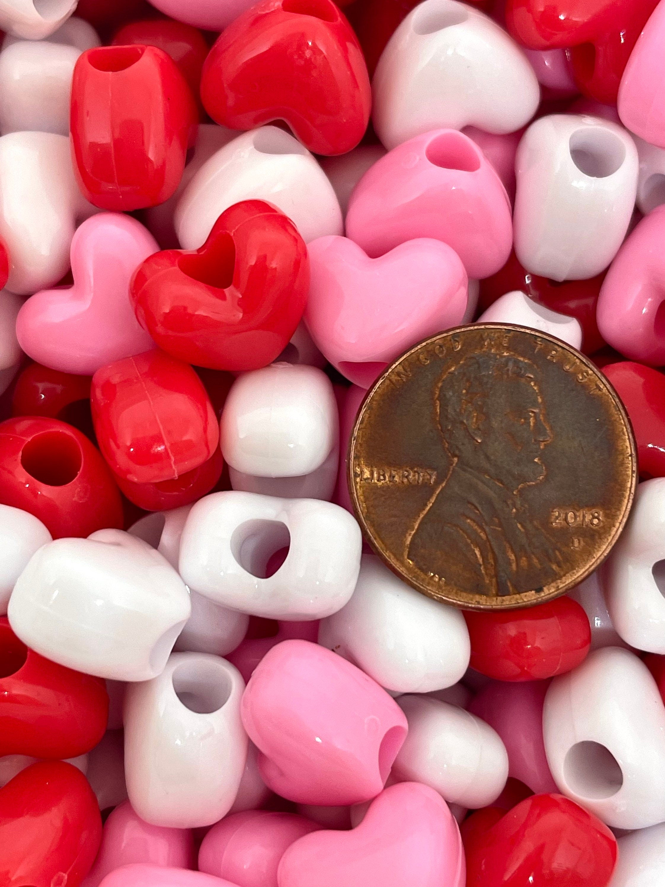 Valentines Day Bead Variety, Heart Beads for Valentine's Day, Heart Shaped Beads for Jewelry Making, Valentines Day Jewelry