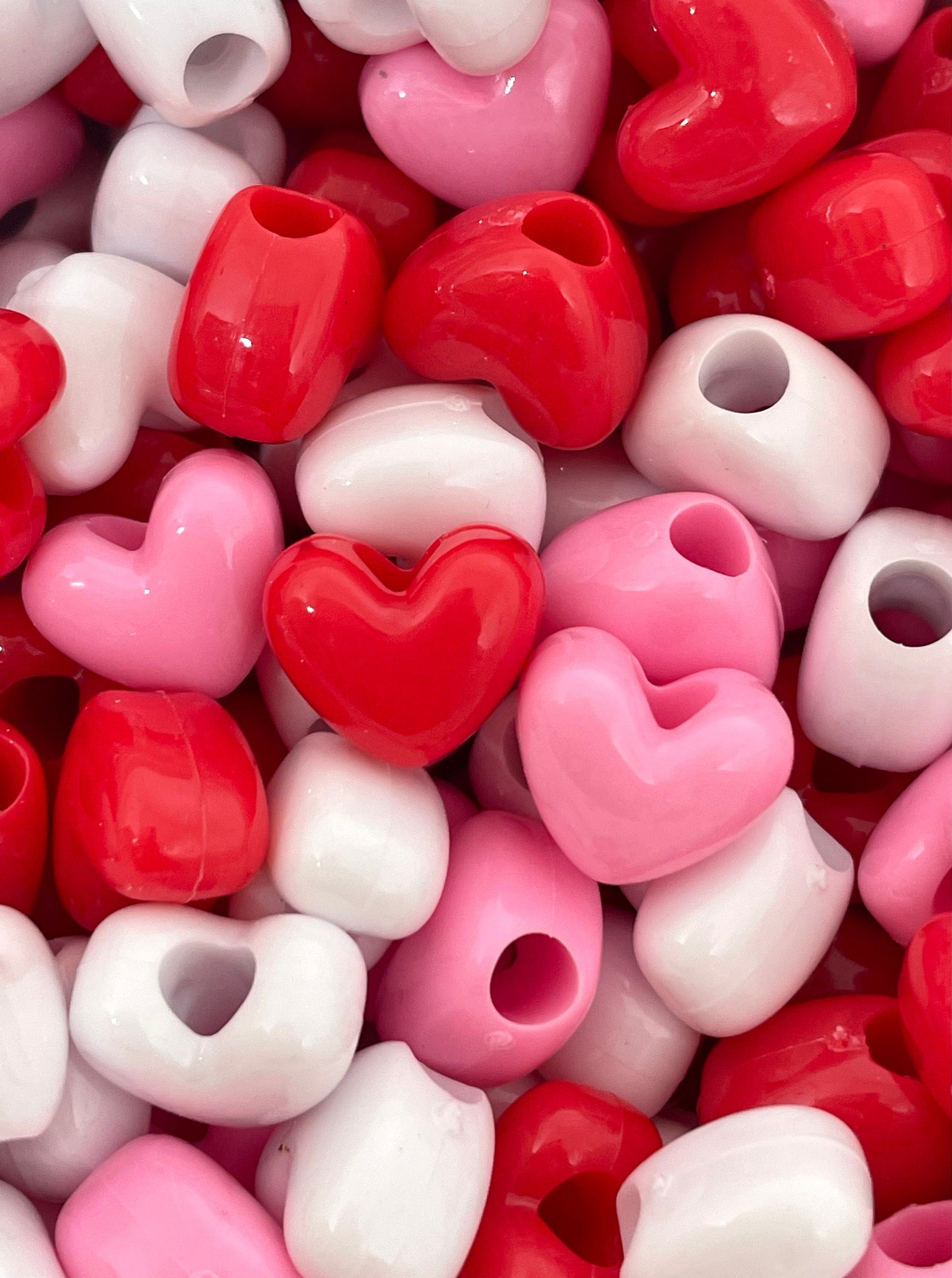 Valentines Day Bead Variety, Heart Beads for Valentine's Day, Heart Shaped Beads for Jewelry Making, Valentines Day Jewelry