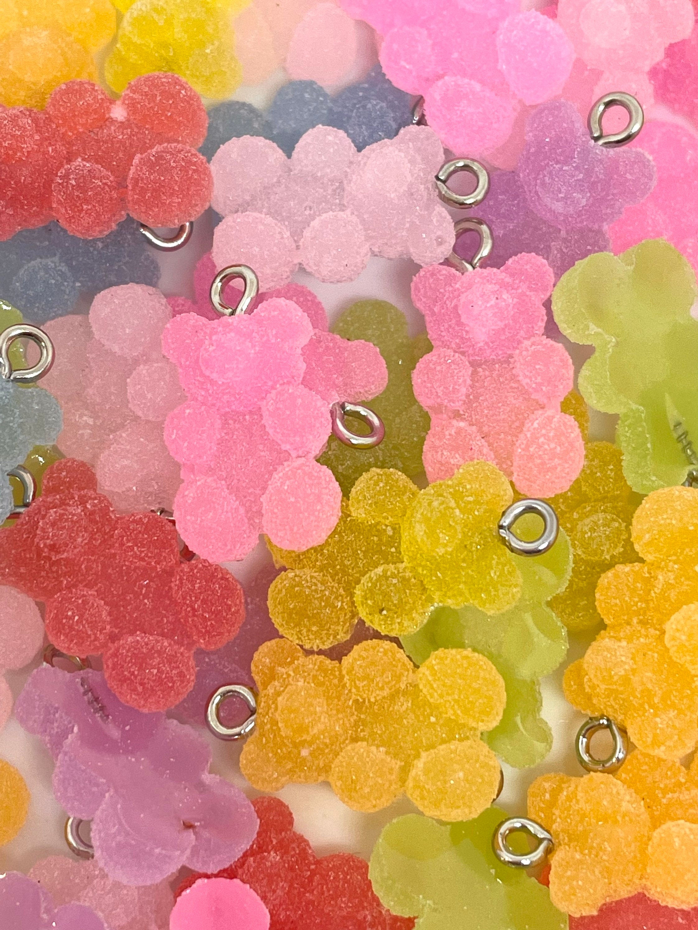 Sugar Gummy Bear Beads for Jewelry Making, Fake Candy, Gummy Bear Charm, Gummy Bear Pendant for Necklace, Animal Charm, Animal Bead