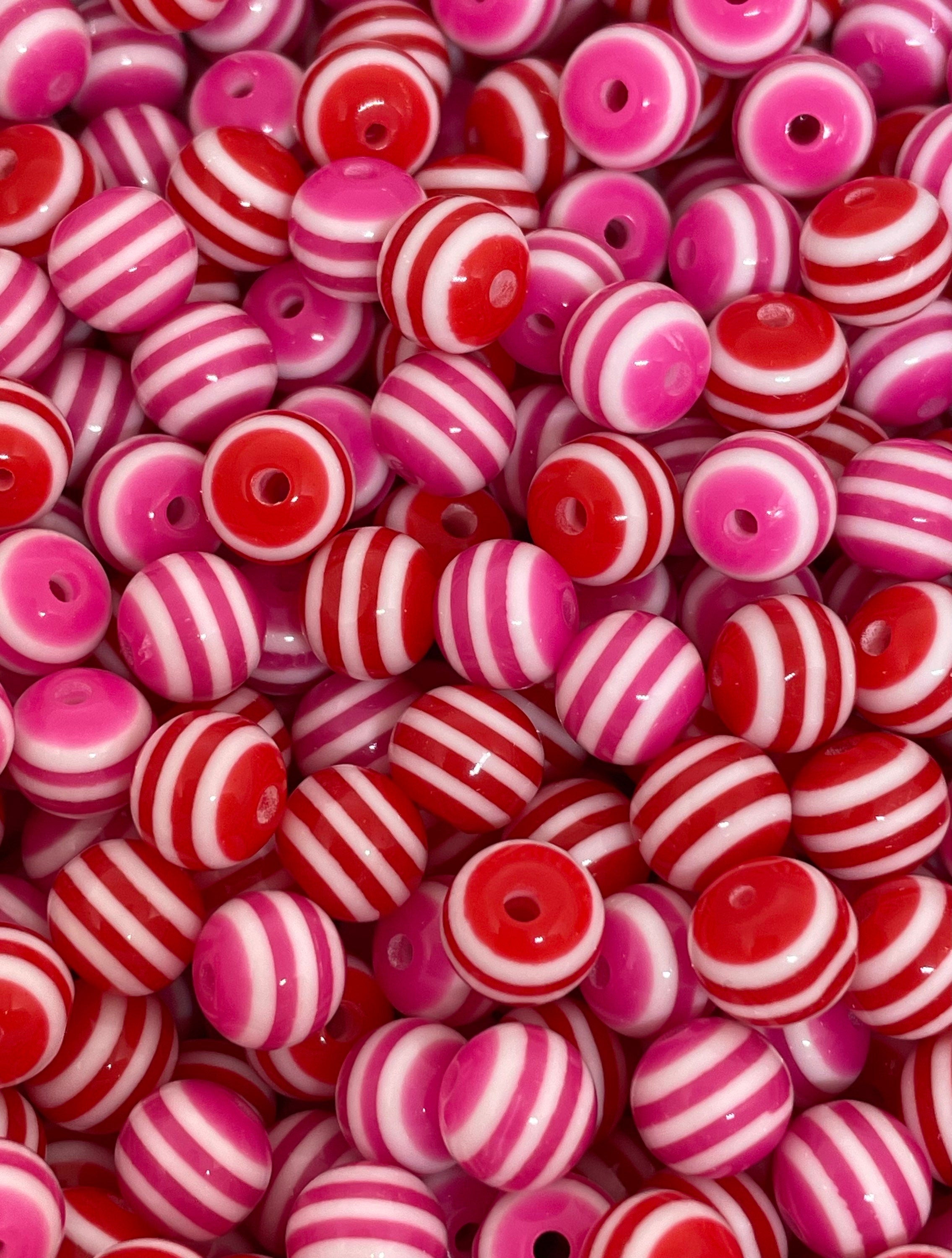 Valentine's Day Striped Bead Set