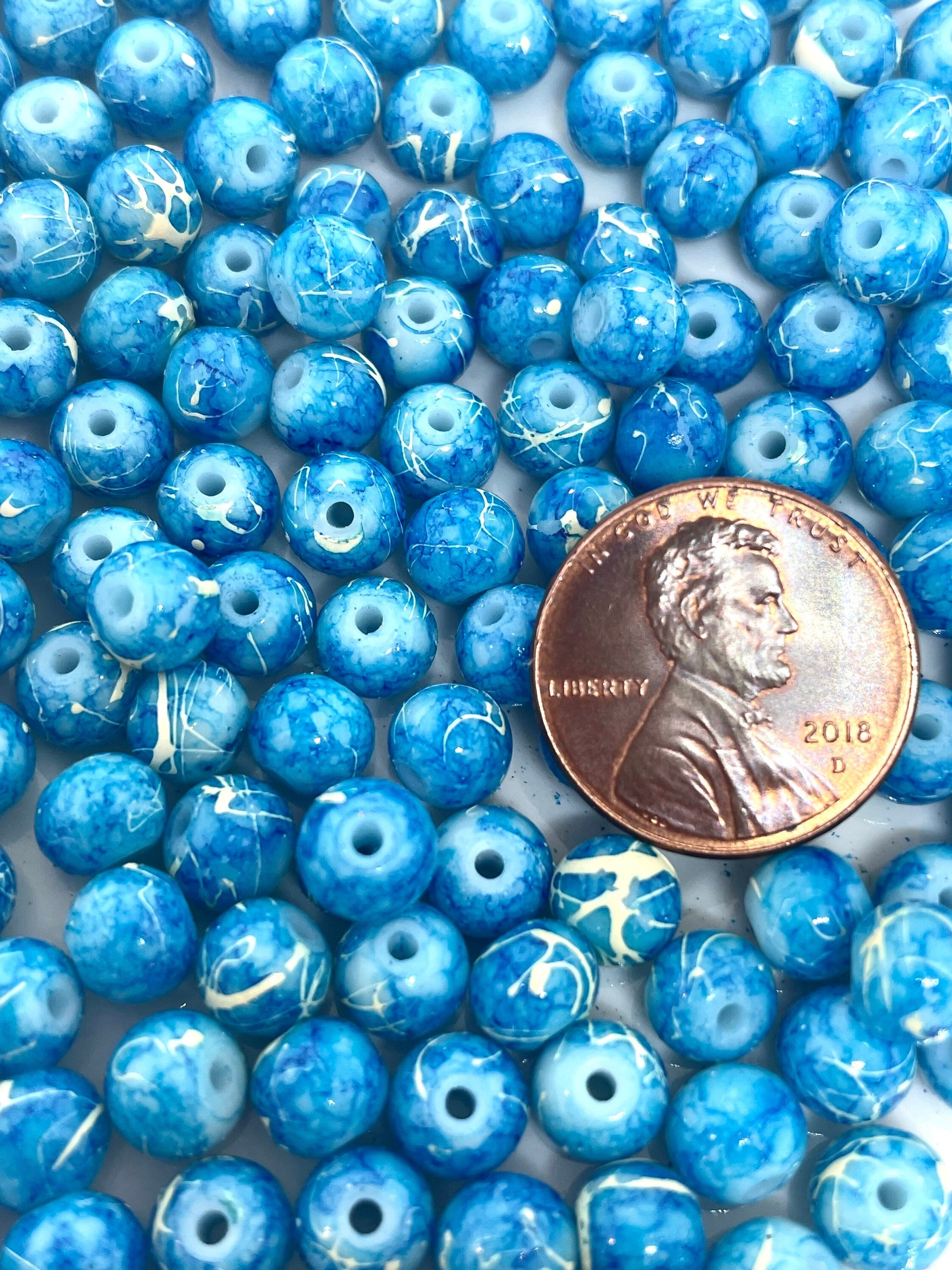 6mm Sapphire Blue Stone Beads