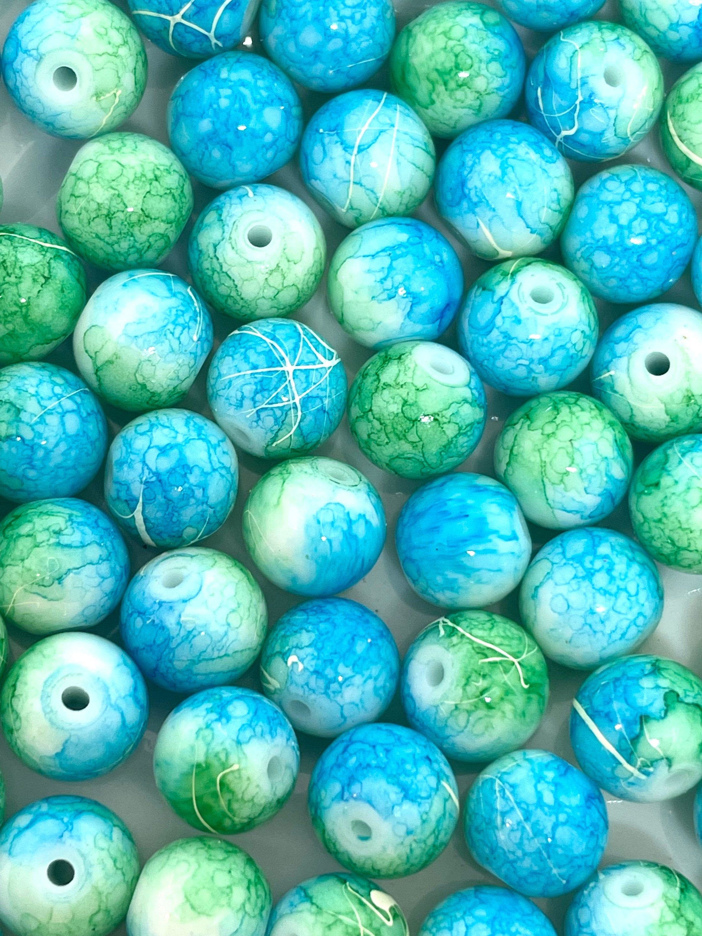 8mm Glass Mermaid Beads