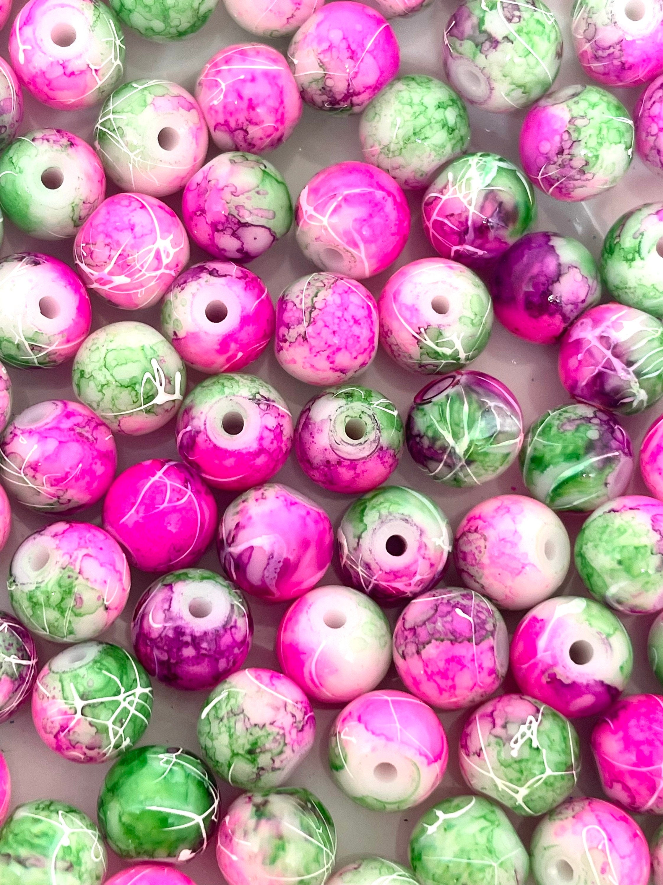 8mm Glass Watermelon Beads