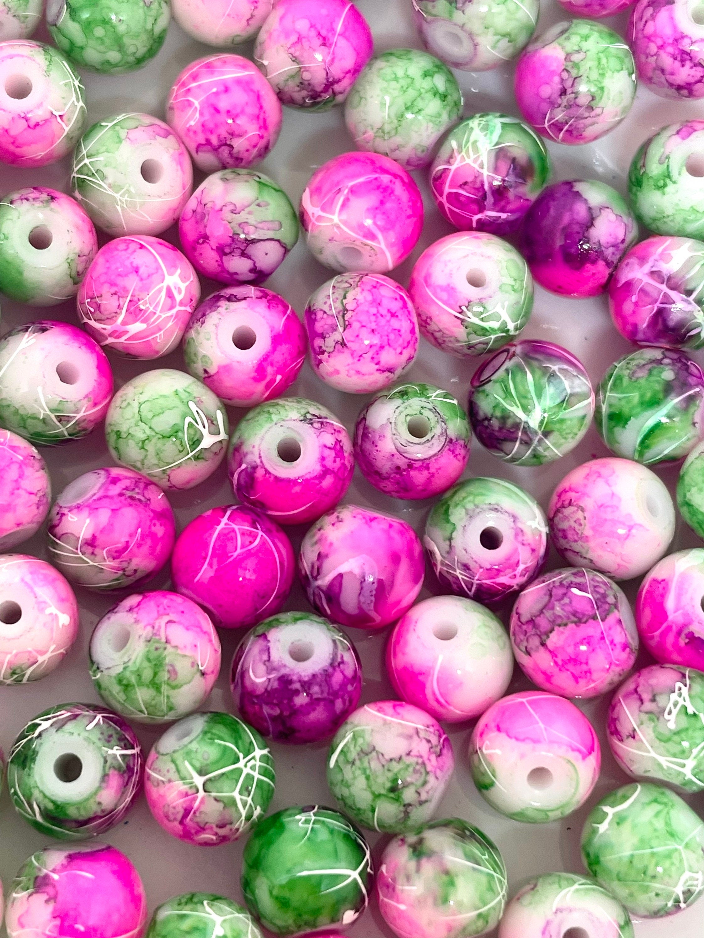 8mm Glass Watermelon Beads